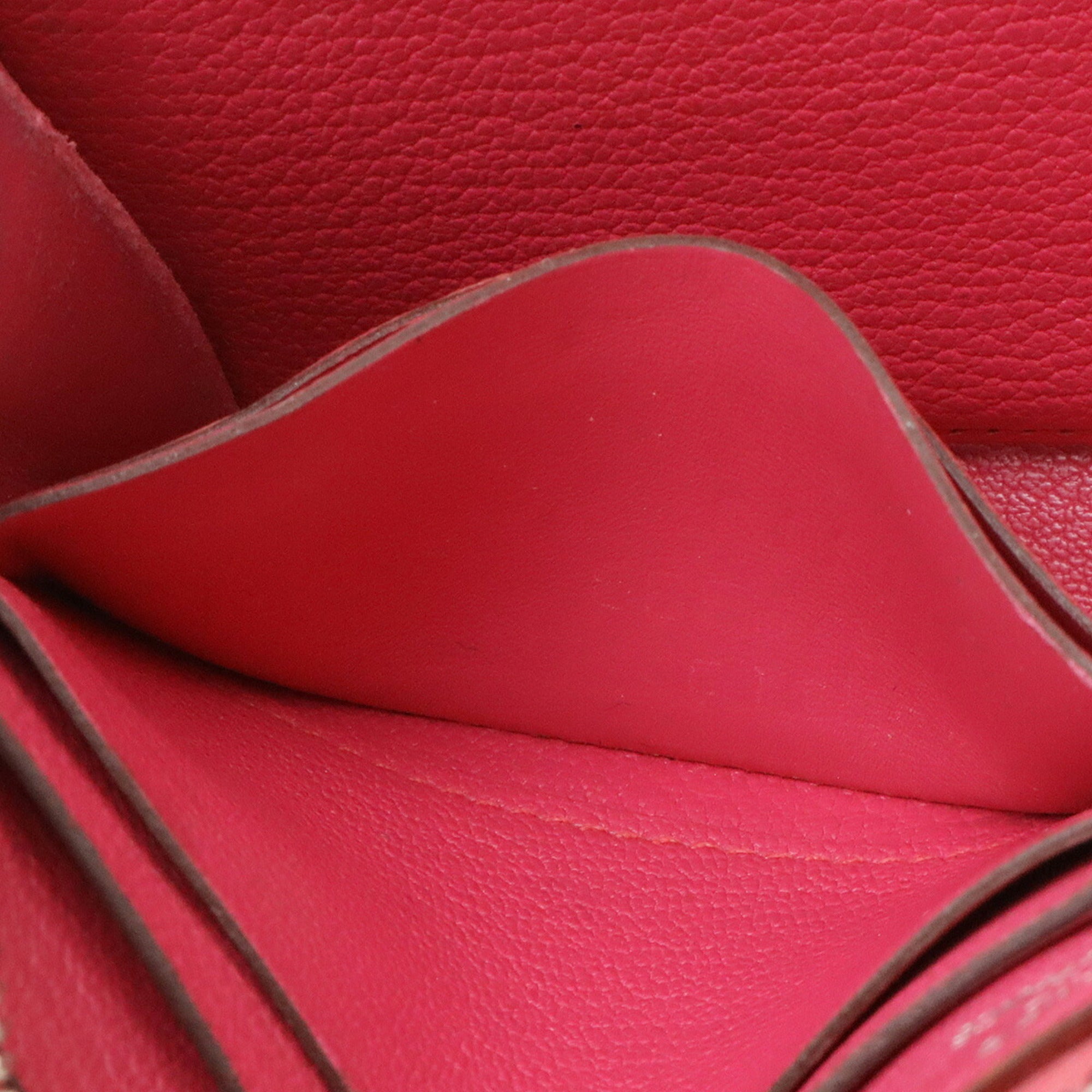Hermes Fuchsia Chevre Leather Long Wallet (Bi-Fold) (Pre-Owned)