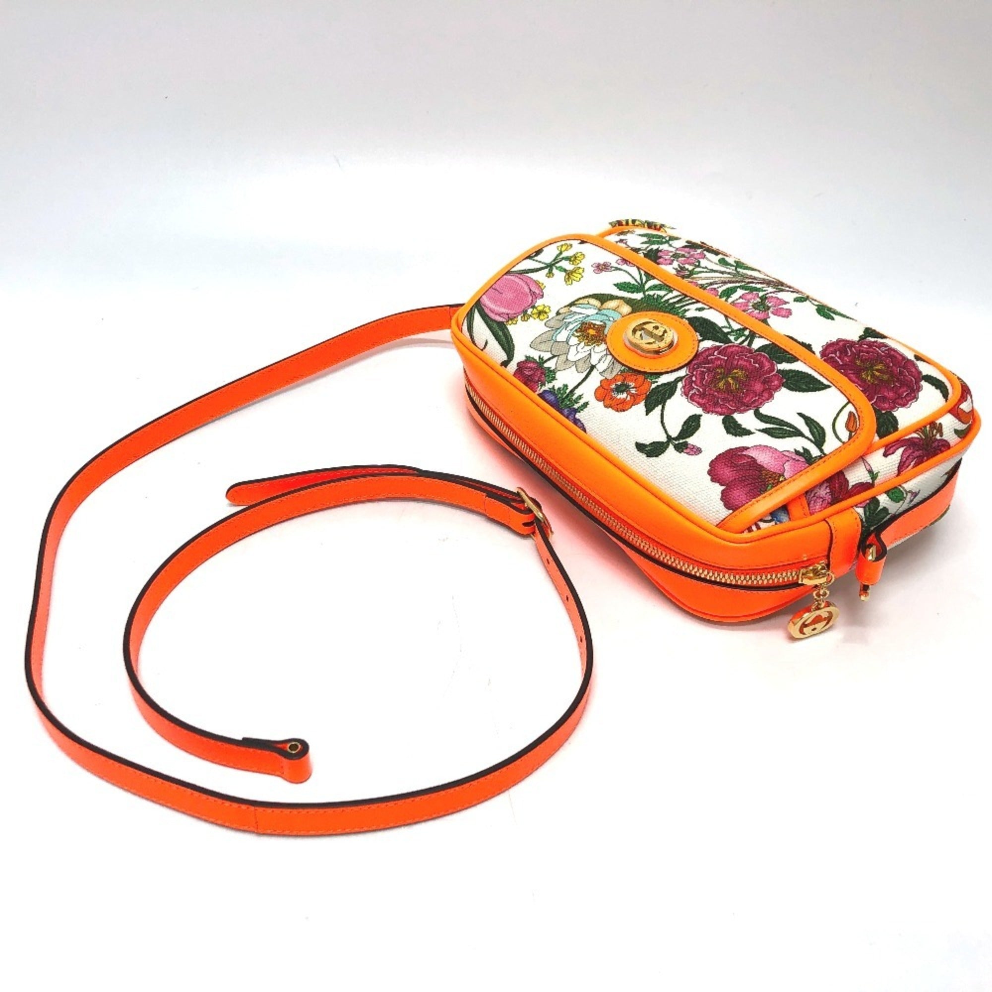 Gucci Multi-Color Canvas Leather Shoulder Bag (Pre-Owned)