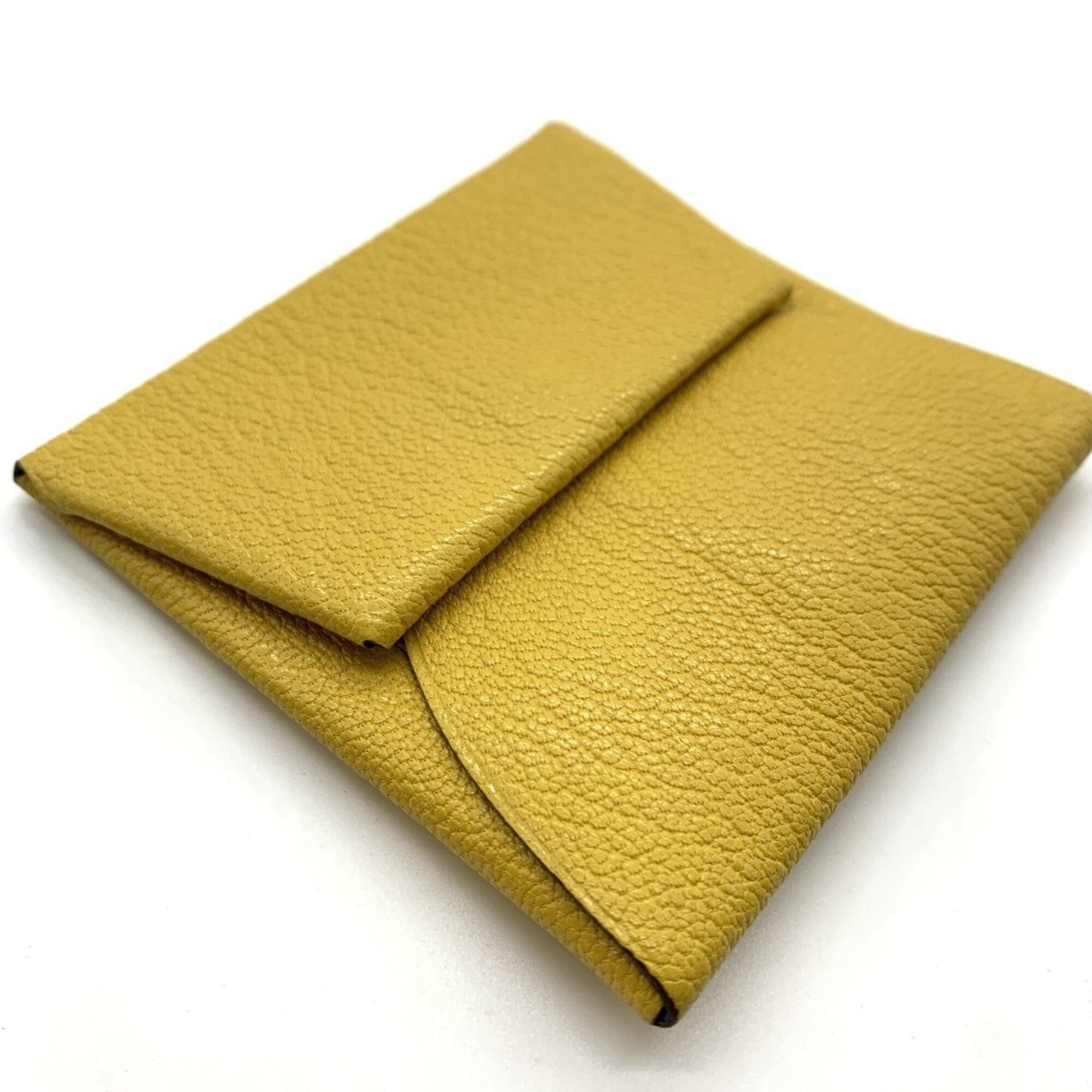 Hermes Bastia Bicolor Yellow Chevre Leather Coin Purse/Coin Case (Pre-Owned)