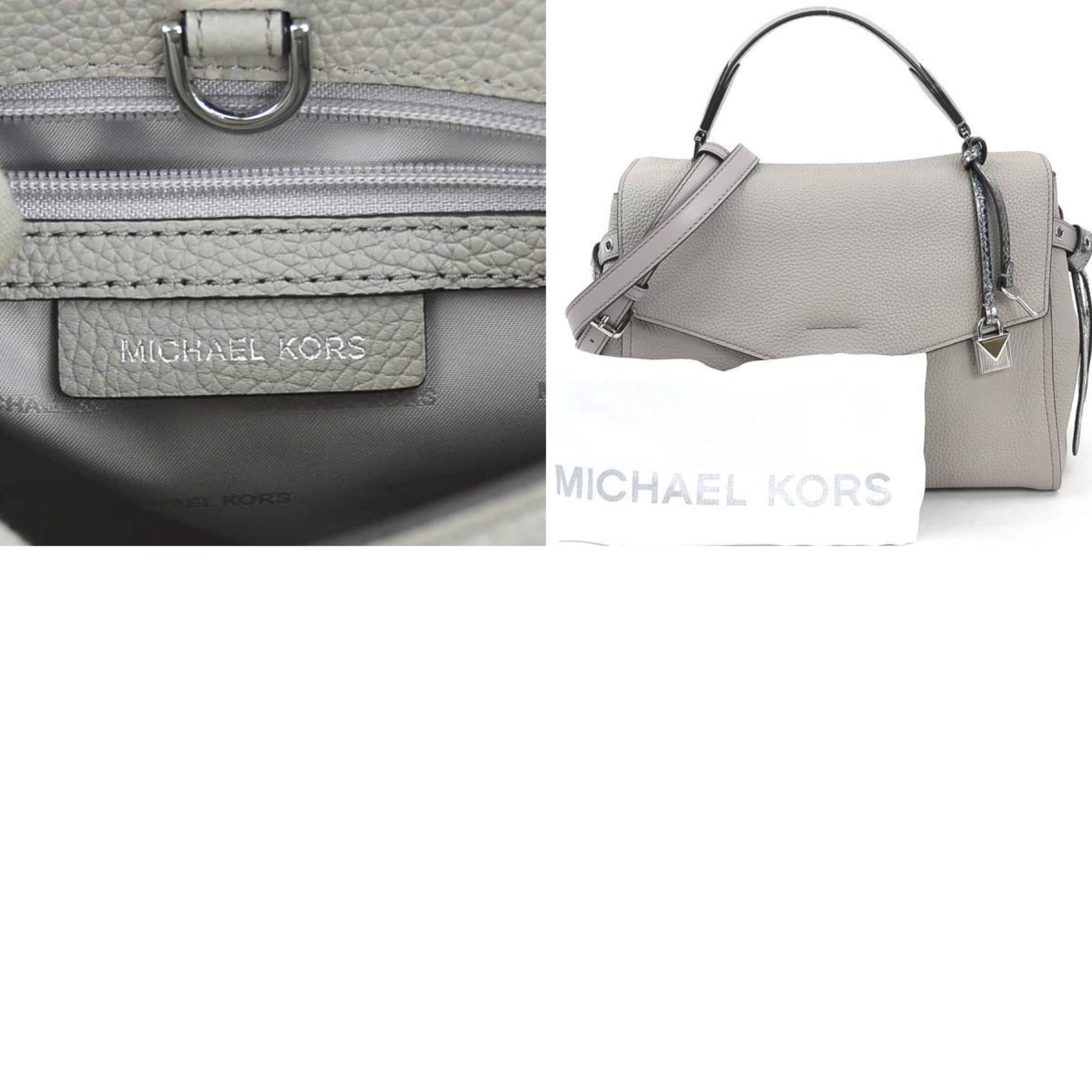 Michael Kors Gray Leather Handbag Shoulder Bag (Pre-Owned)