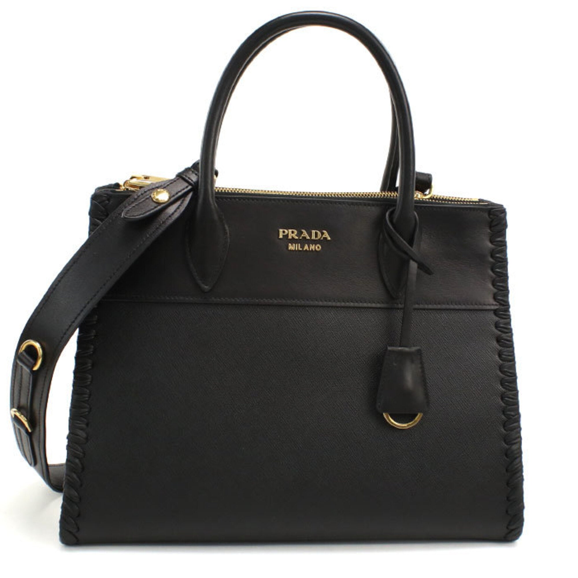 Prada Black Leather Tote Bag (Pre-Owned)