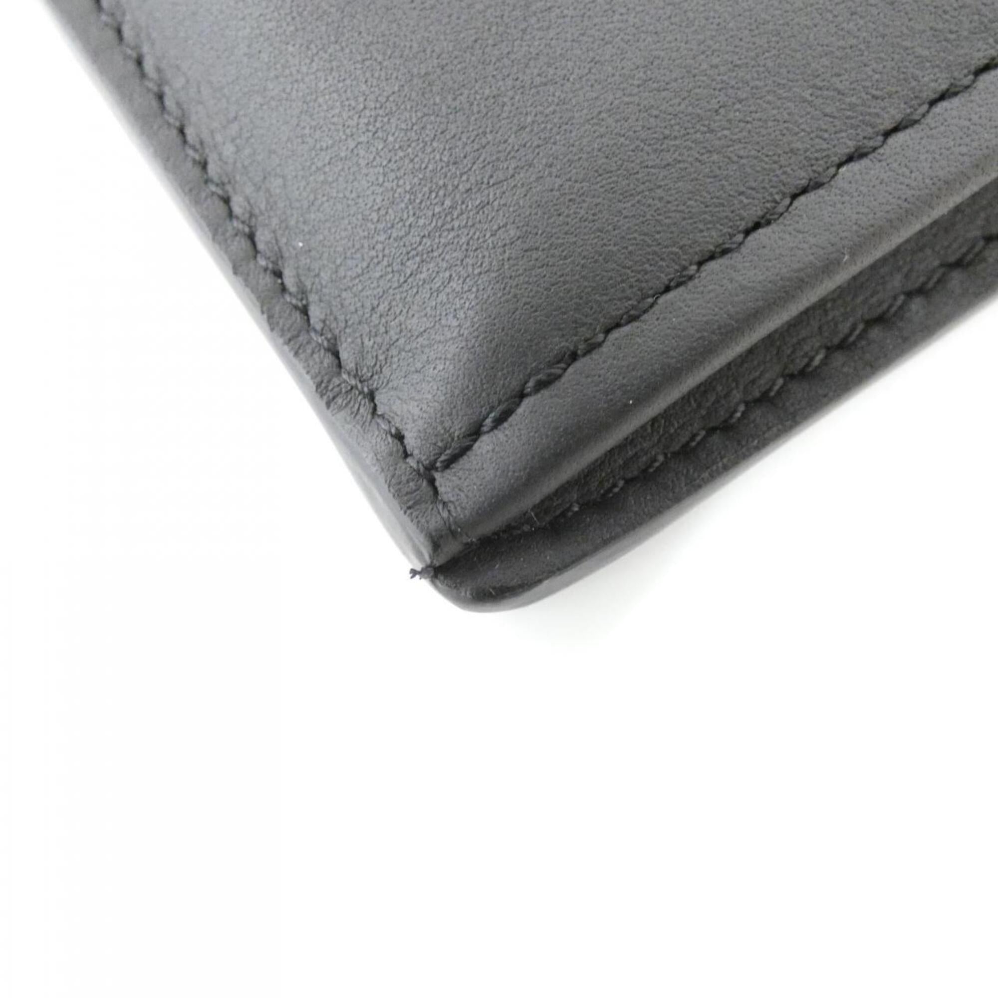 Louis Vuitton Black Leather Long Wallet (Bi-Fold) (Pre-Owned)