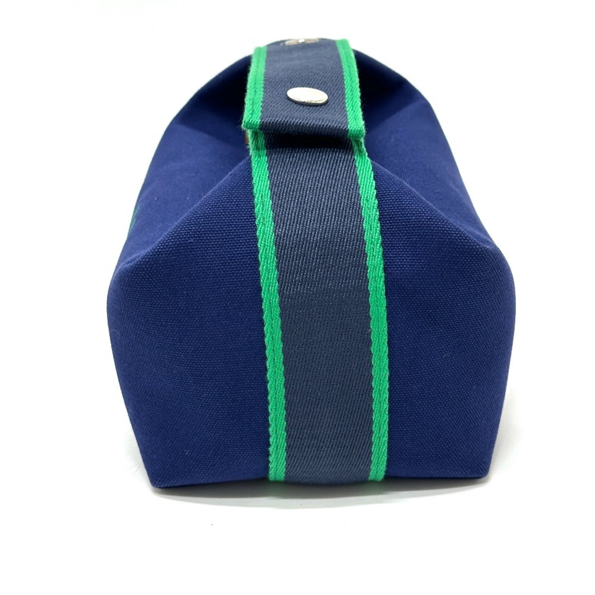 Hermes Black Blue Cotton Handbag (Pre-Owned)