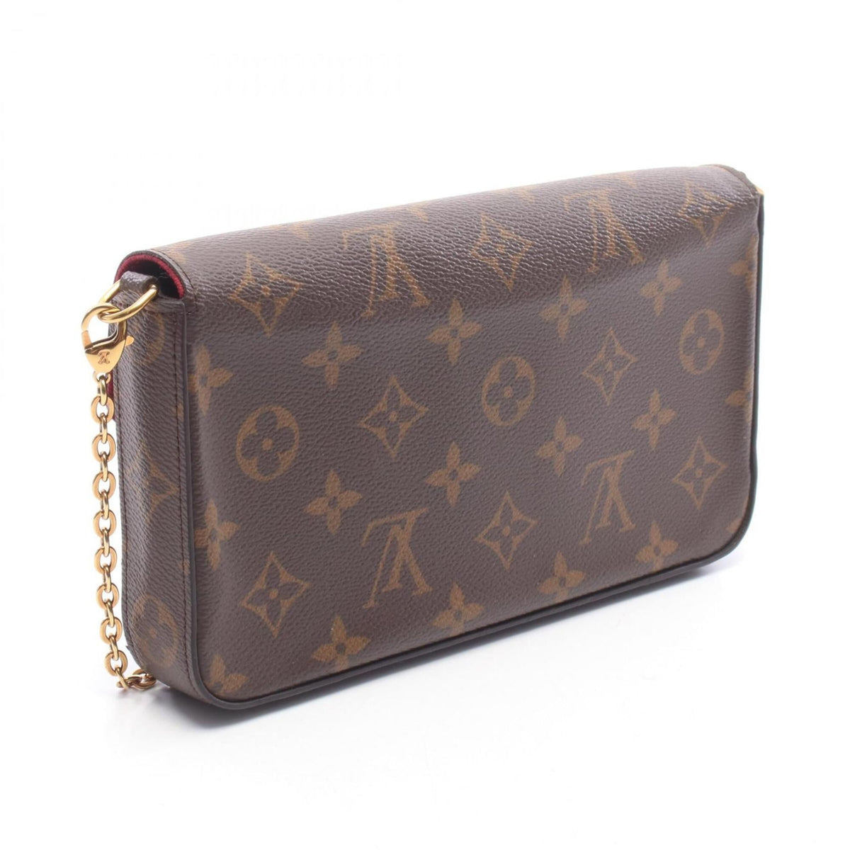 Louis Vuitton Brown Fuchsia Monogram Monogram Leather Handbag Pochette Shoulder Bag (Pre-Owned)