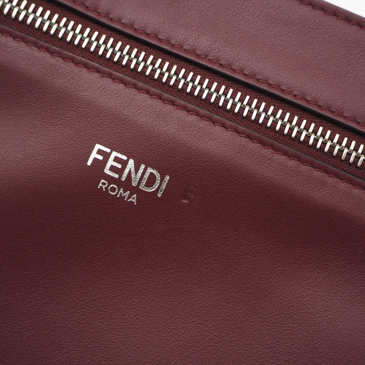 Fendi Peekaboo Bordeaux Leather Handbag (Pre-Owned)
