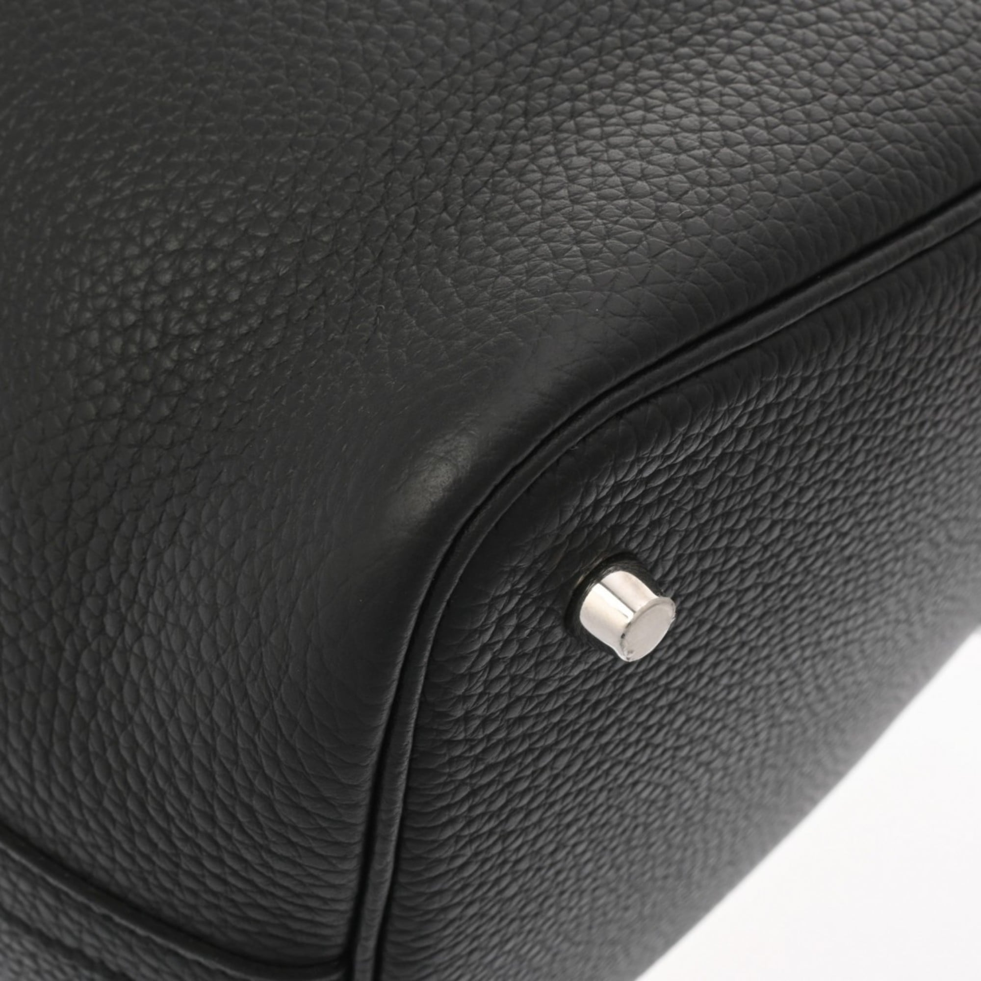 Hermes Black Taurillon Clemence Leather Handbag (Pre-Owned)
