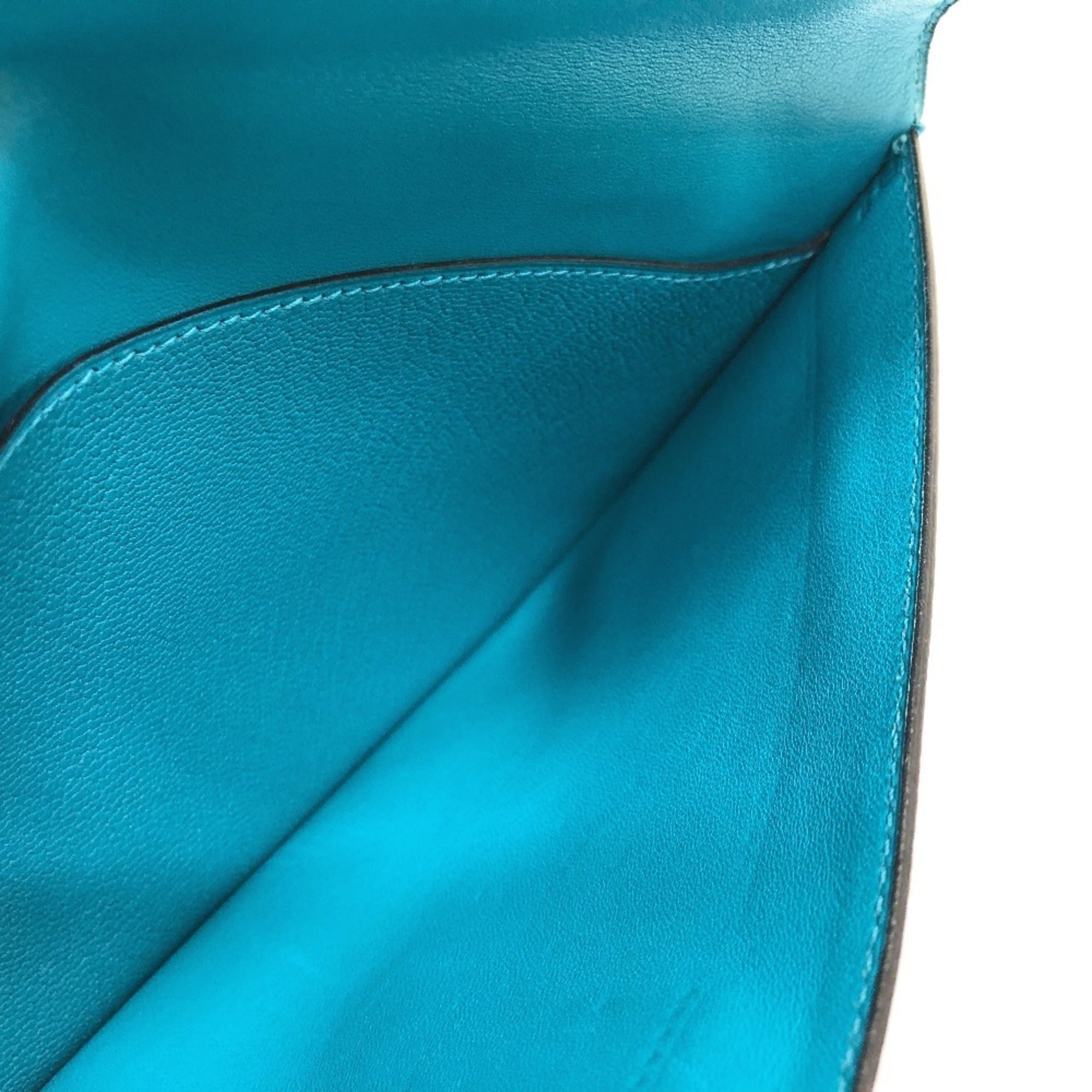 Hermes Blue Jean Chevre Myzore Leather Clutch Bag Pouch (Pre-Owned)