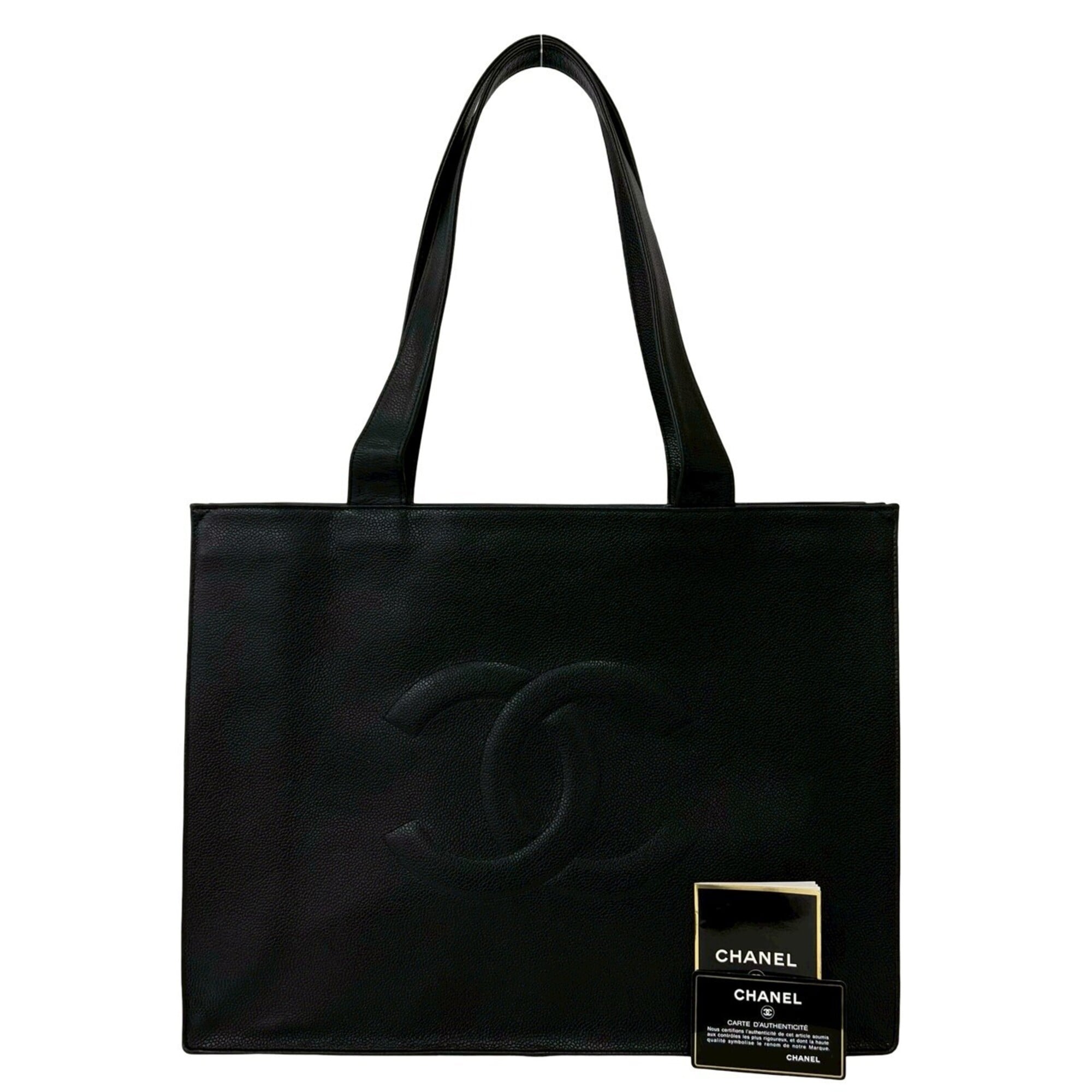 Chanel Black Grained Calfskin Tote Bag (Pre-Owned)