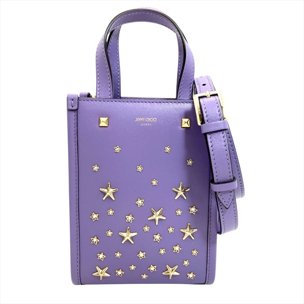 Jimmy Choo Purple Leather Shoulder Bag Tote Bag (Pre-Owned)