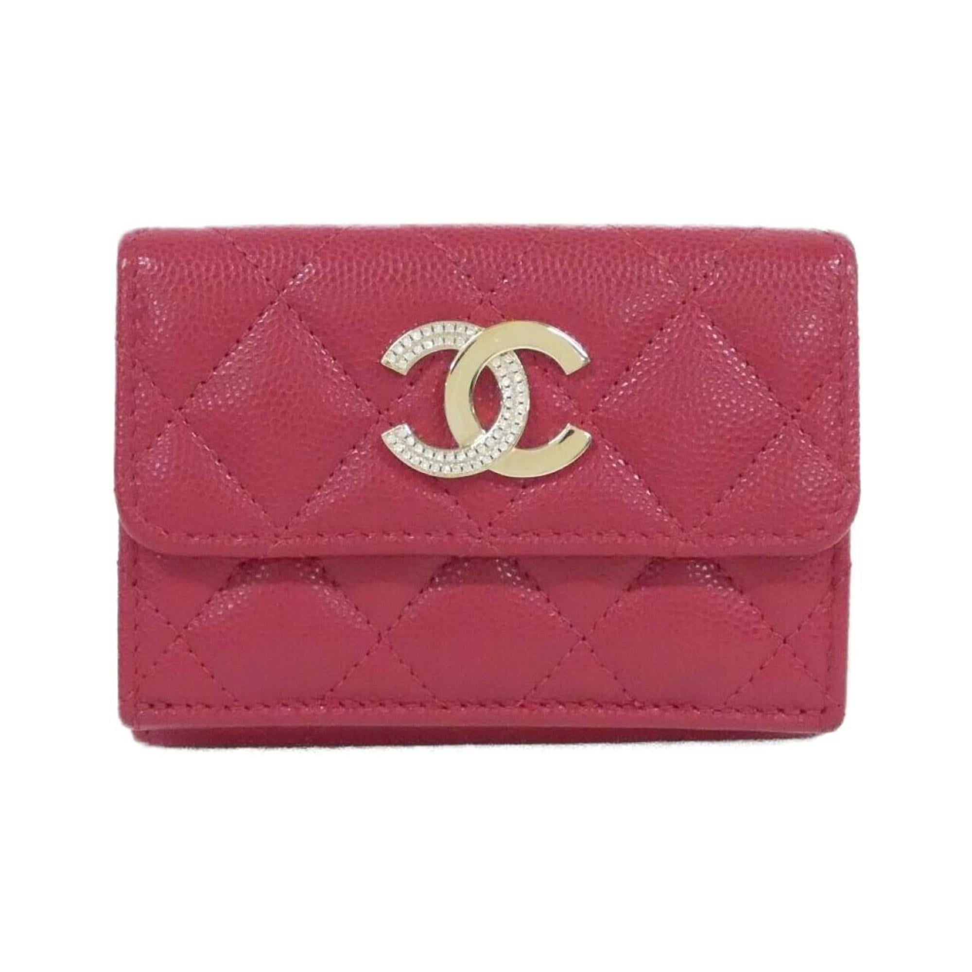 Chanel Pink Grained Calfskin Wallet (Bi-Fold) (Pre-Owned)