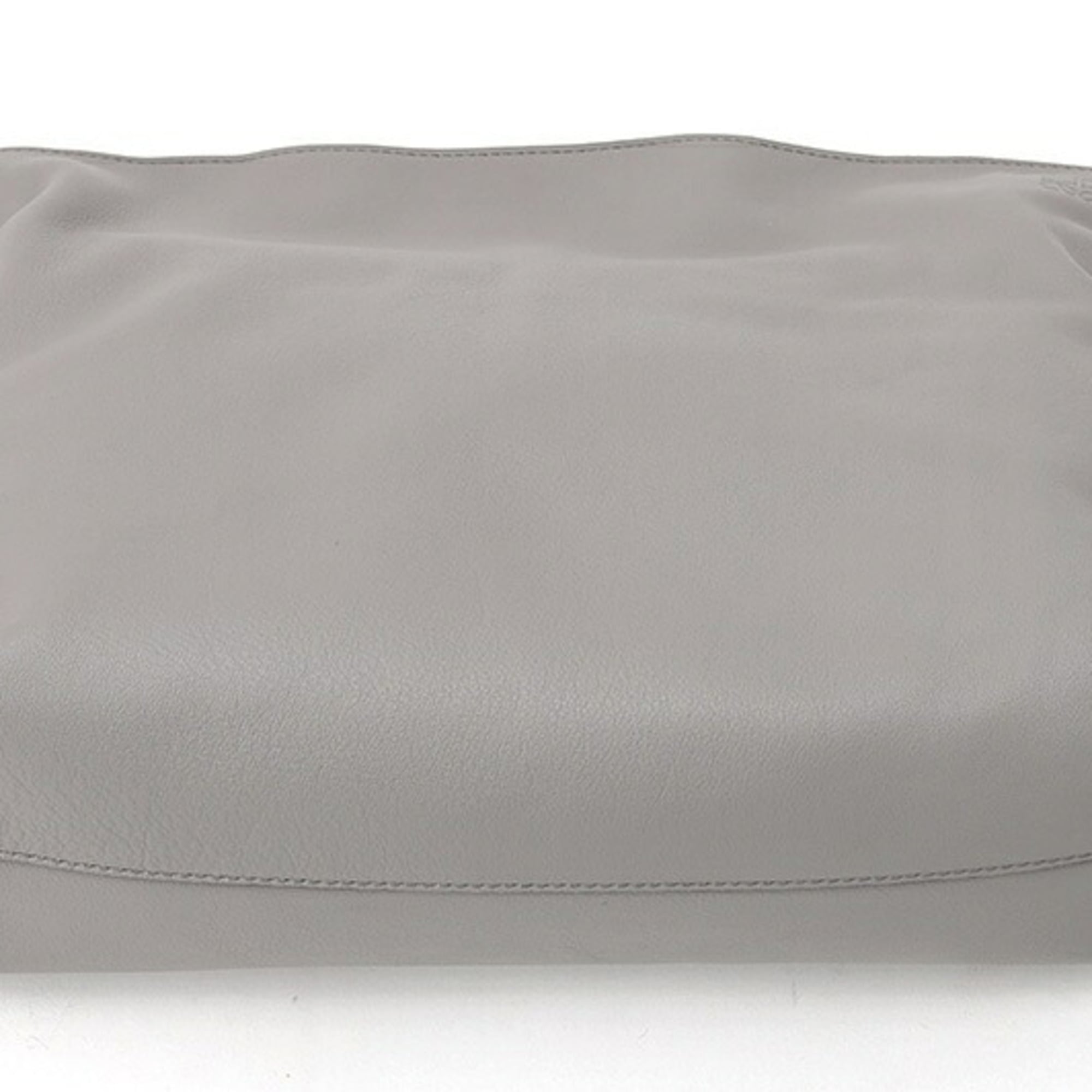 Loewe Gray Leather Shoulder Bag (Pre-Owned)