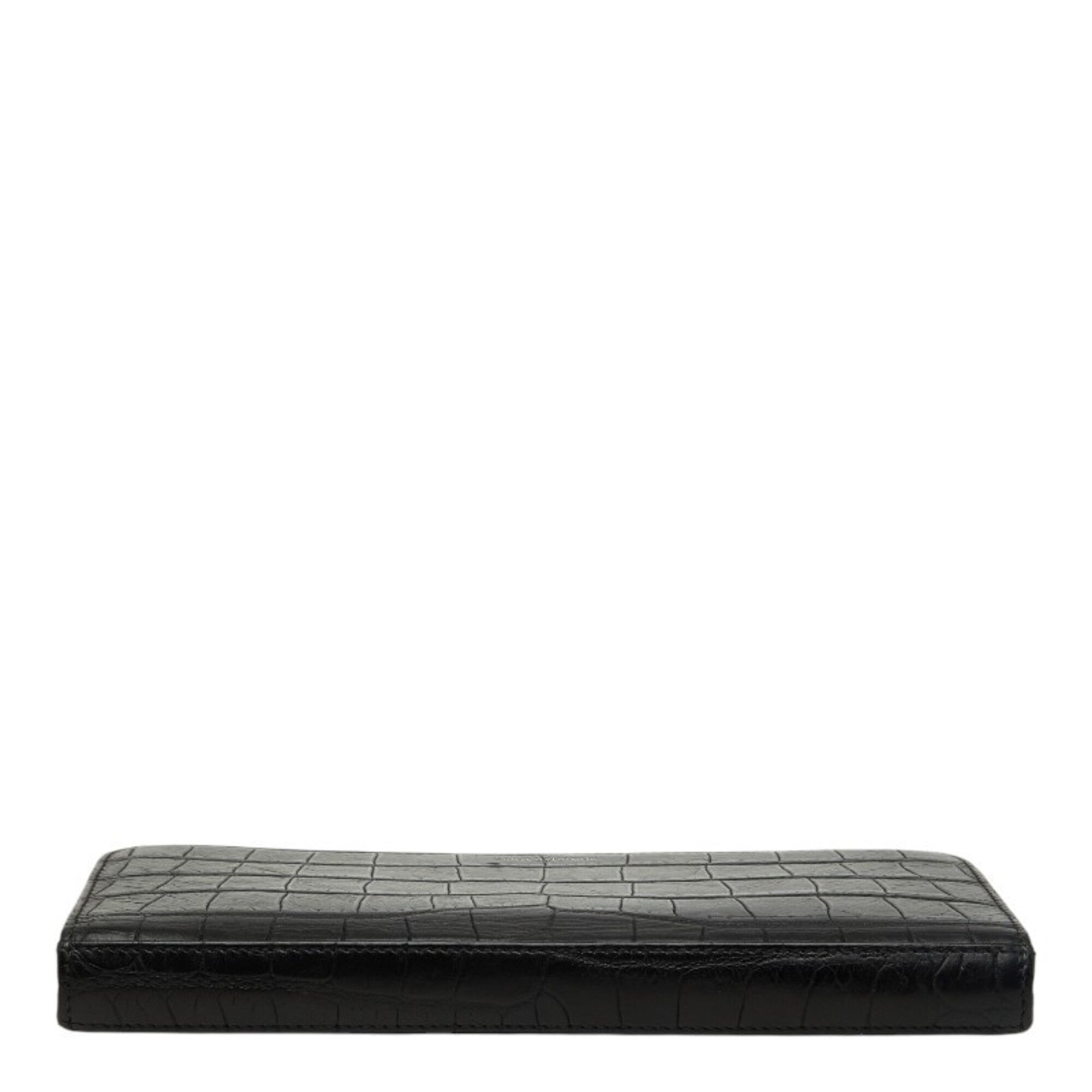 Saint Laurent Black Leather Long Wallet (Bi-Fold) (Pre-Owned)
