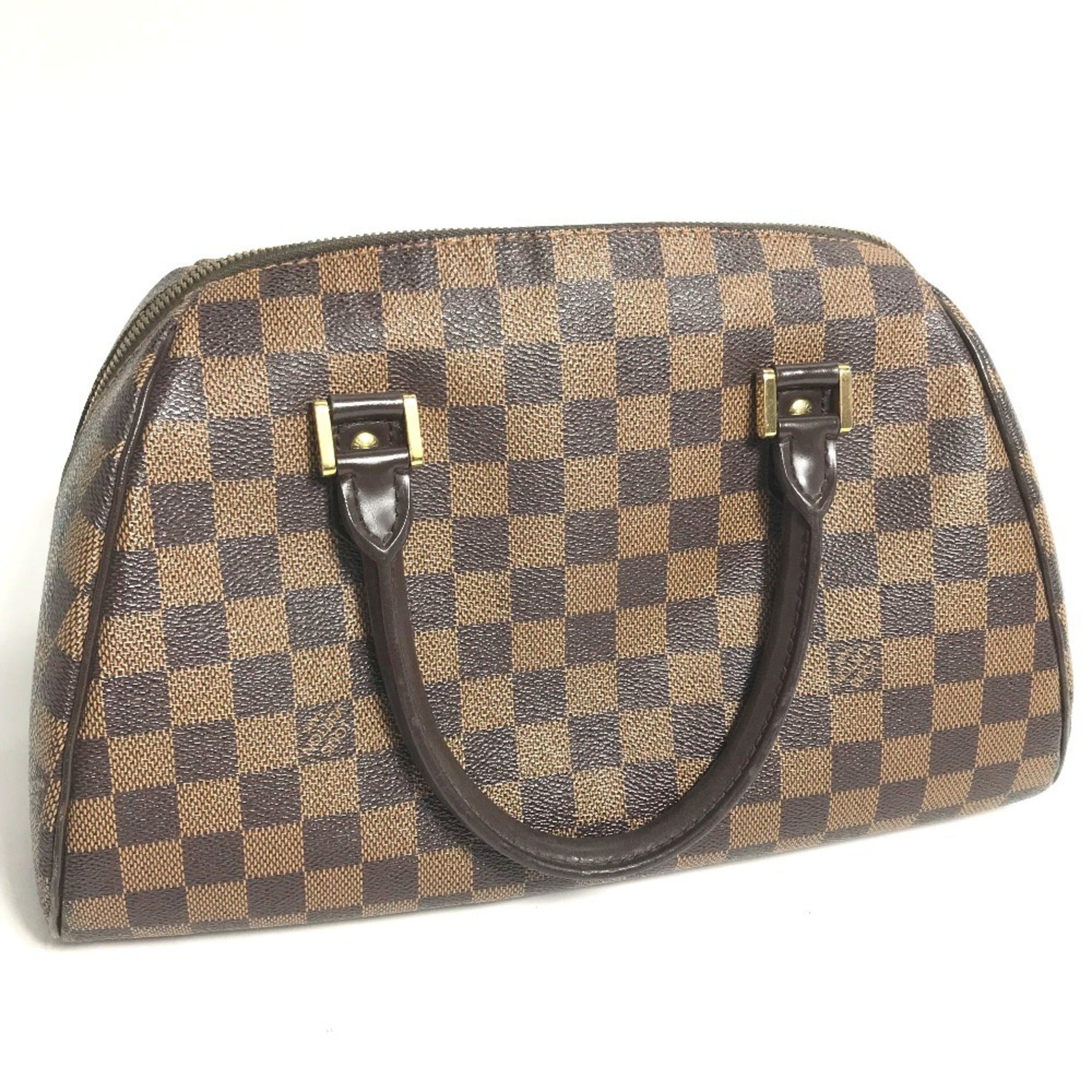 Louis Vuitton Brown Damier Canvas Ebene Damier Canvas Boston Bag Handbag (Pre-Owned)