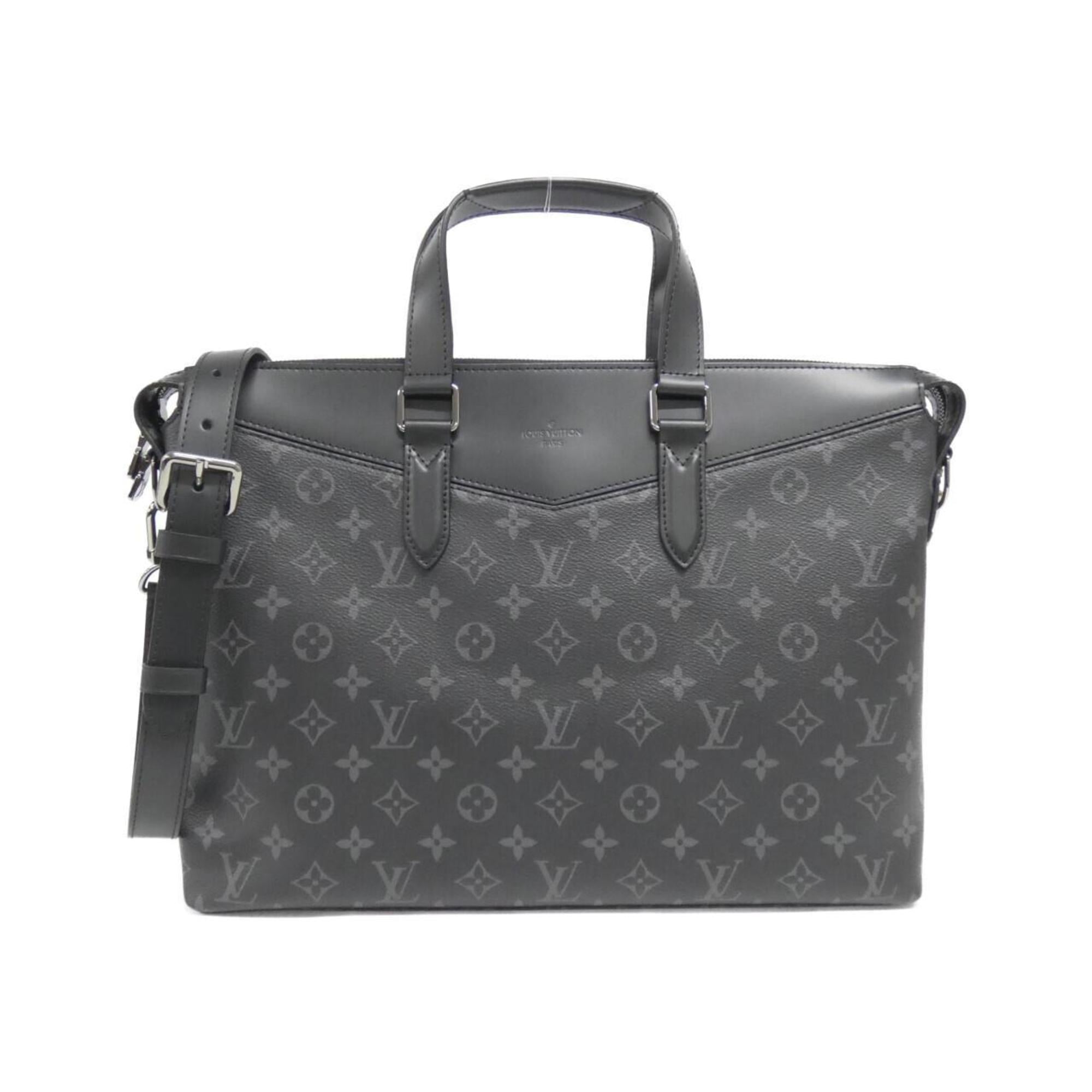 Louis Vuitton Black Coated Canvas Briefcase Handbag (Pre-Owned)