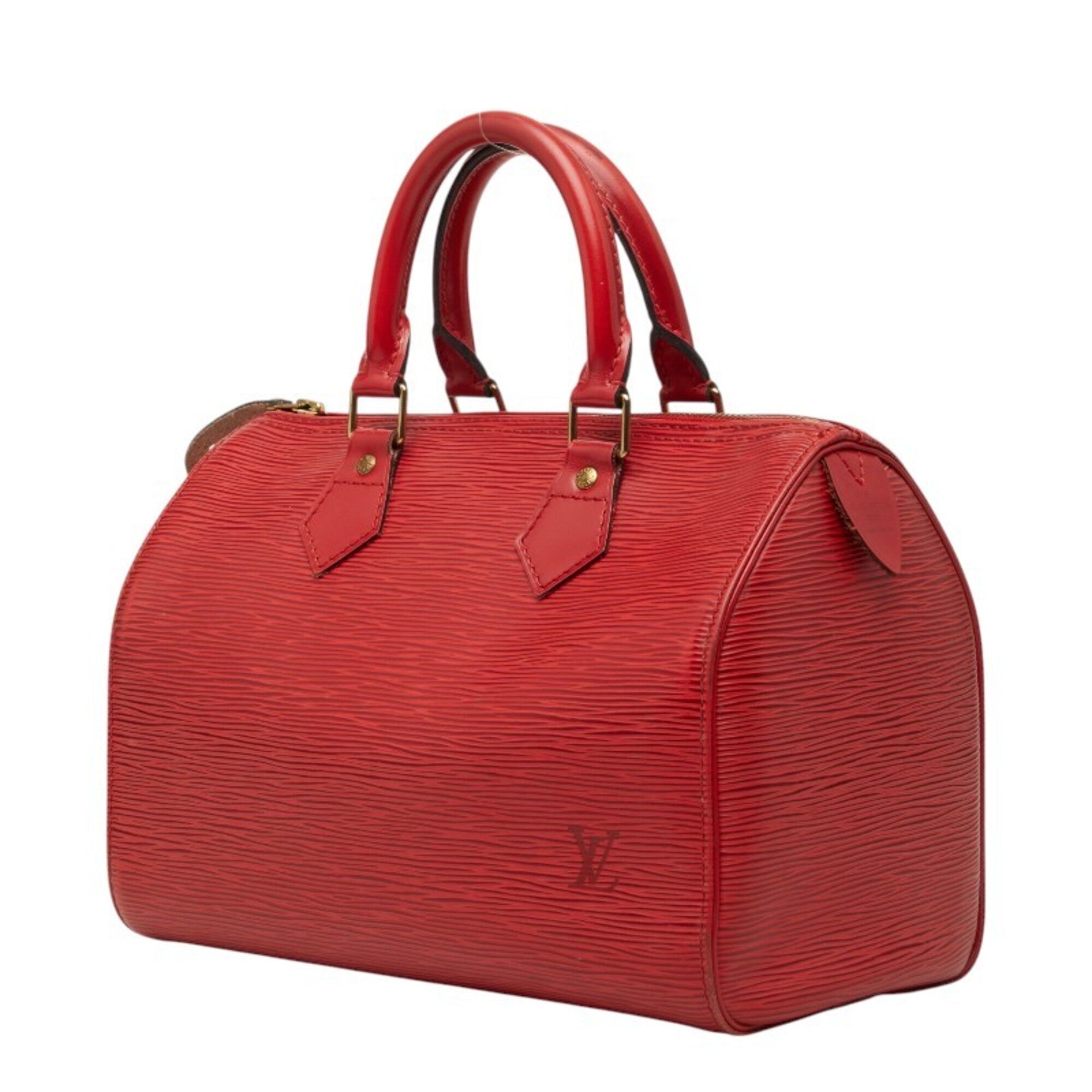 Louis Vuitton Castilian Red Leather Boston Bag Handbag (Pre-Owned)