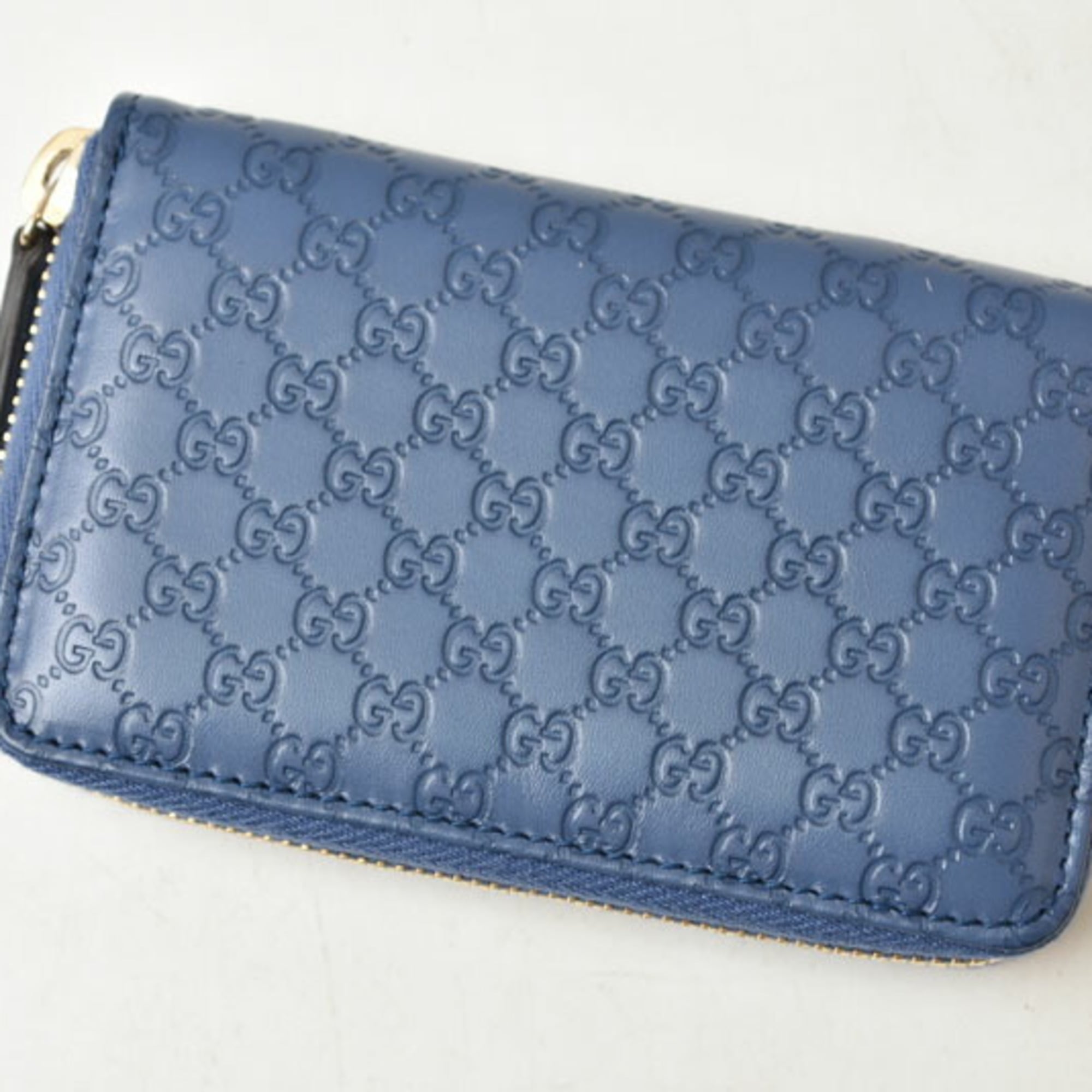 Gucci Blue Leather Coin Purse/Coin Case (Pre-Owned)
