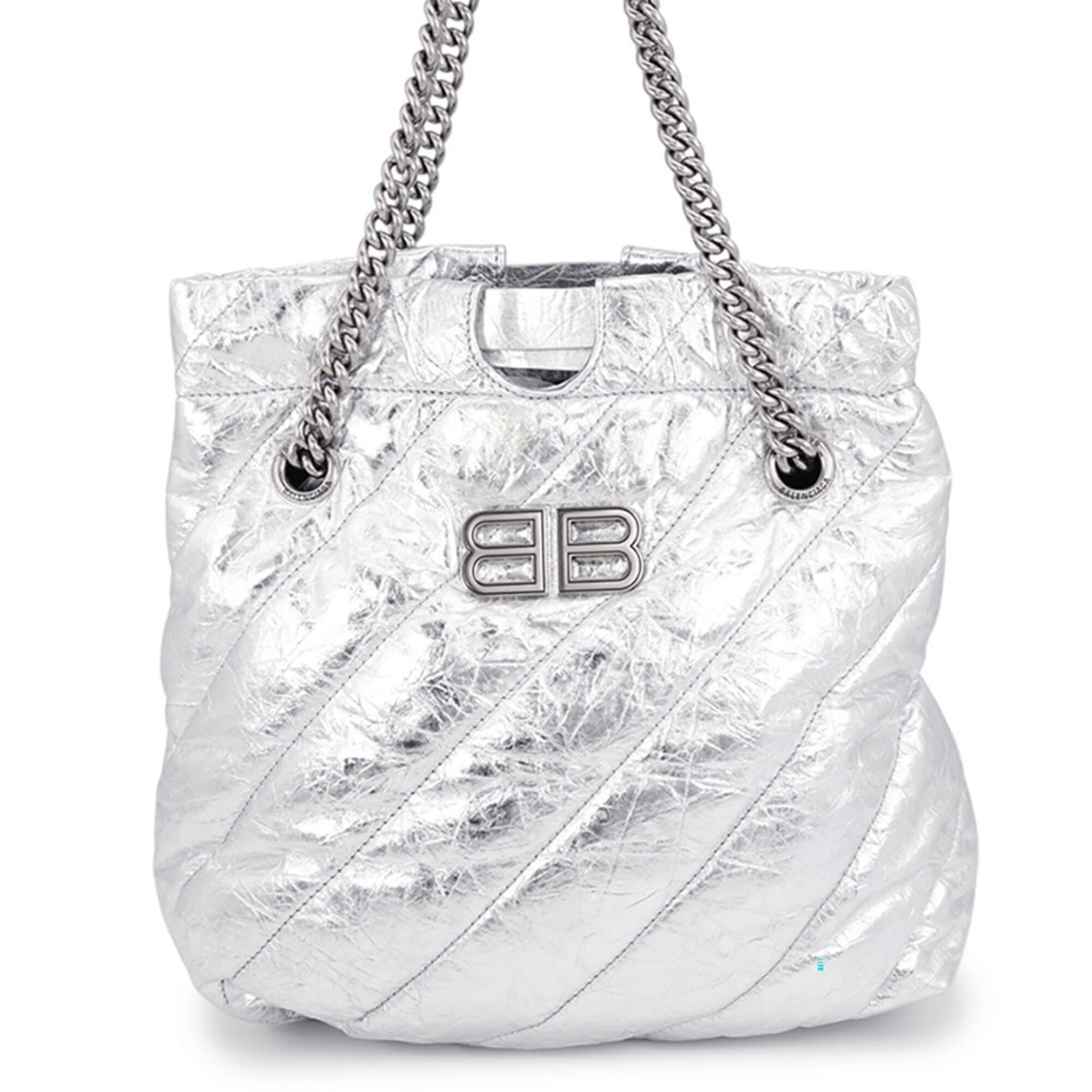 Balenciaga Silver Leather Handbag Shoulder Bag Tote Bag (Pre-Owned)