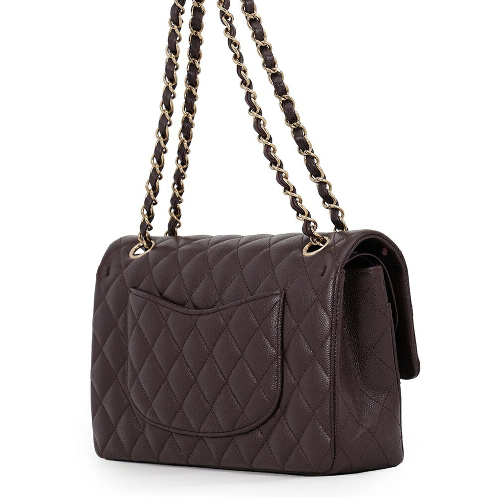 Chanel Matelasse Brown Grained Calfskin Handbag Shoulder Bag (Pre-Owned)