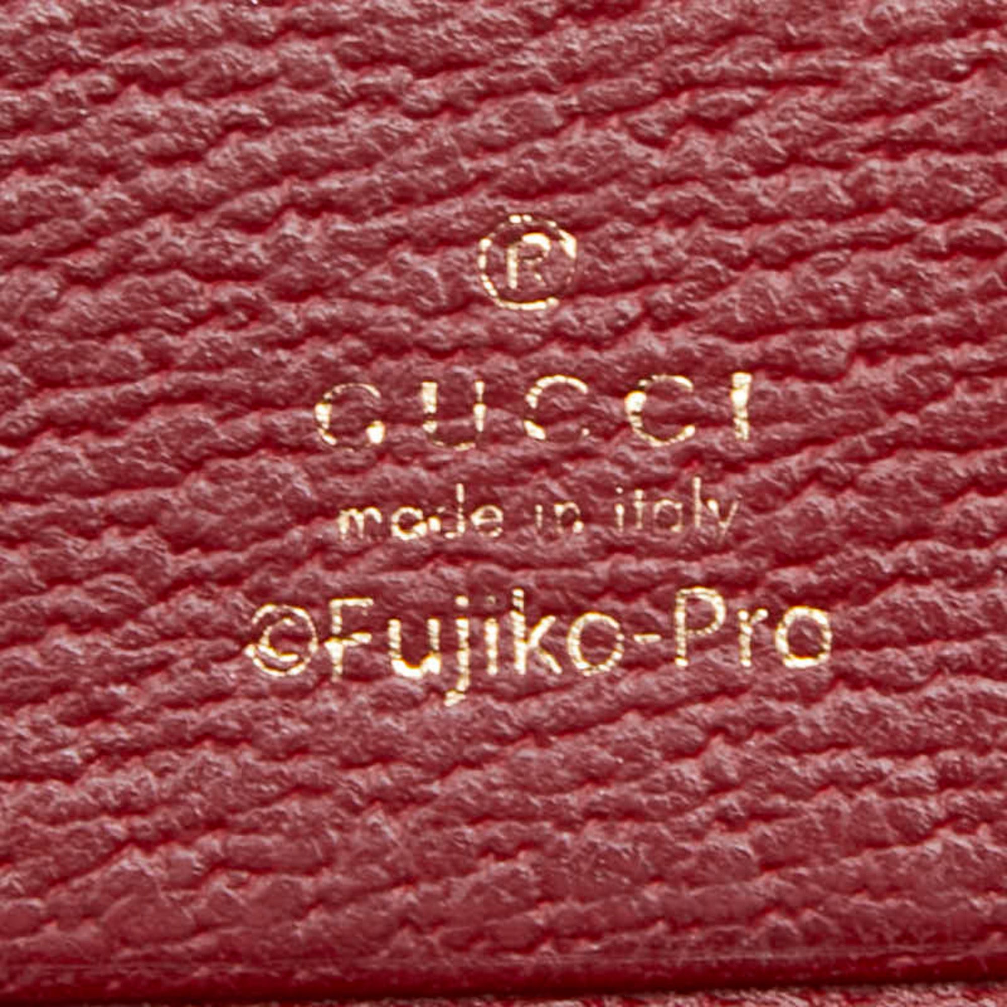 Gucci Gg Supreme Beige Wine Pvc Leather Wallet (Bi-Fold) (Pre-Owned)