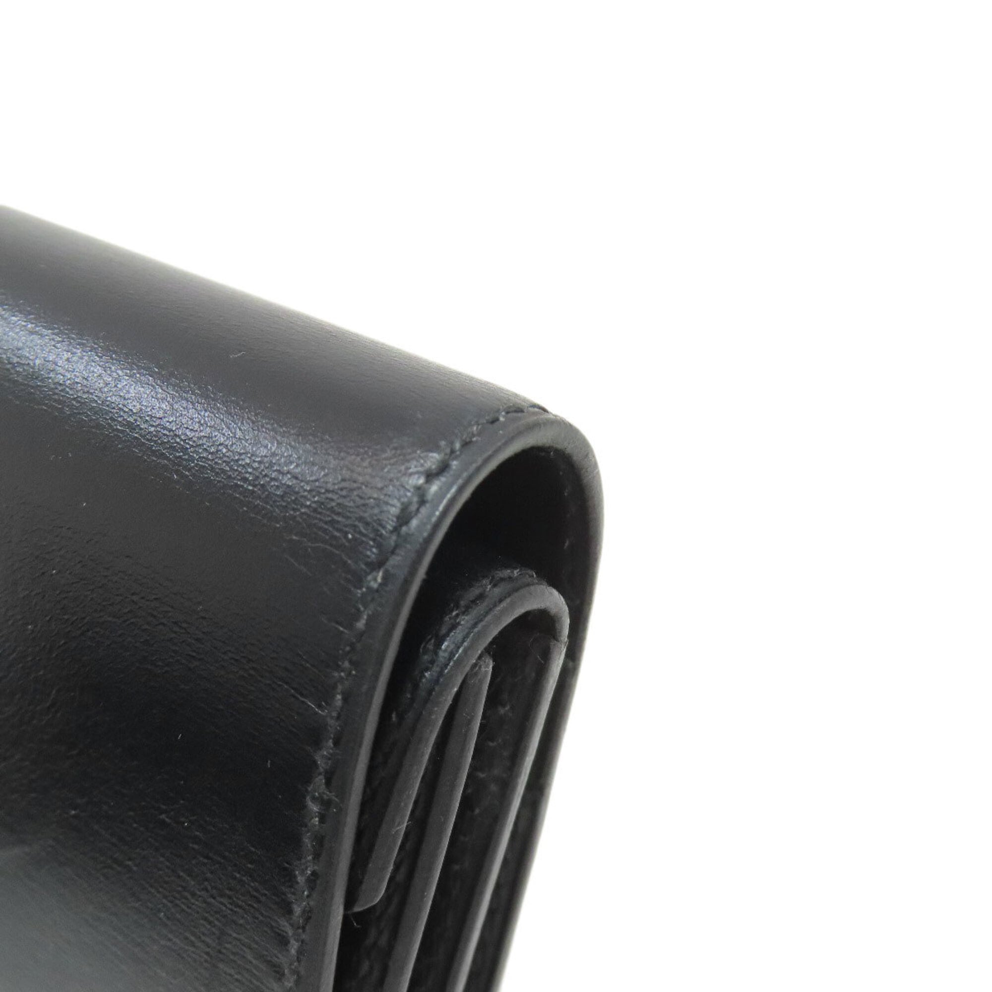 Hermes Black Box Calf Leather Wallet (Bi-Fold) (Pre-Owned)