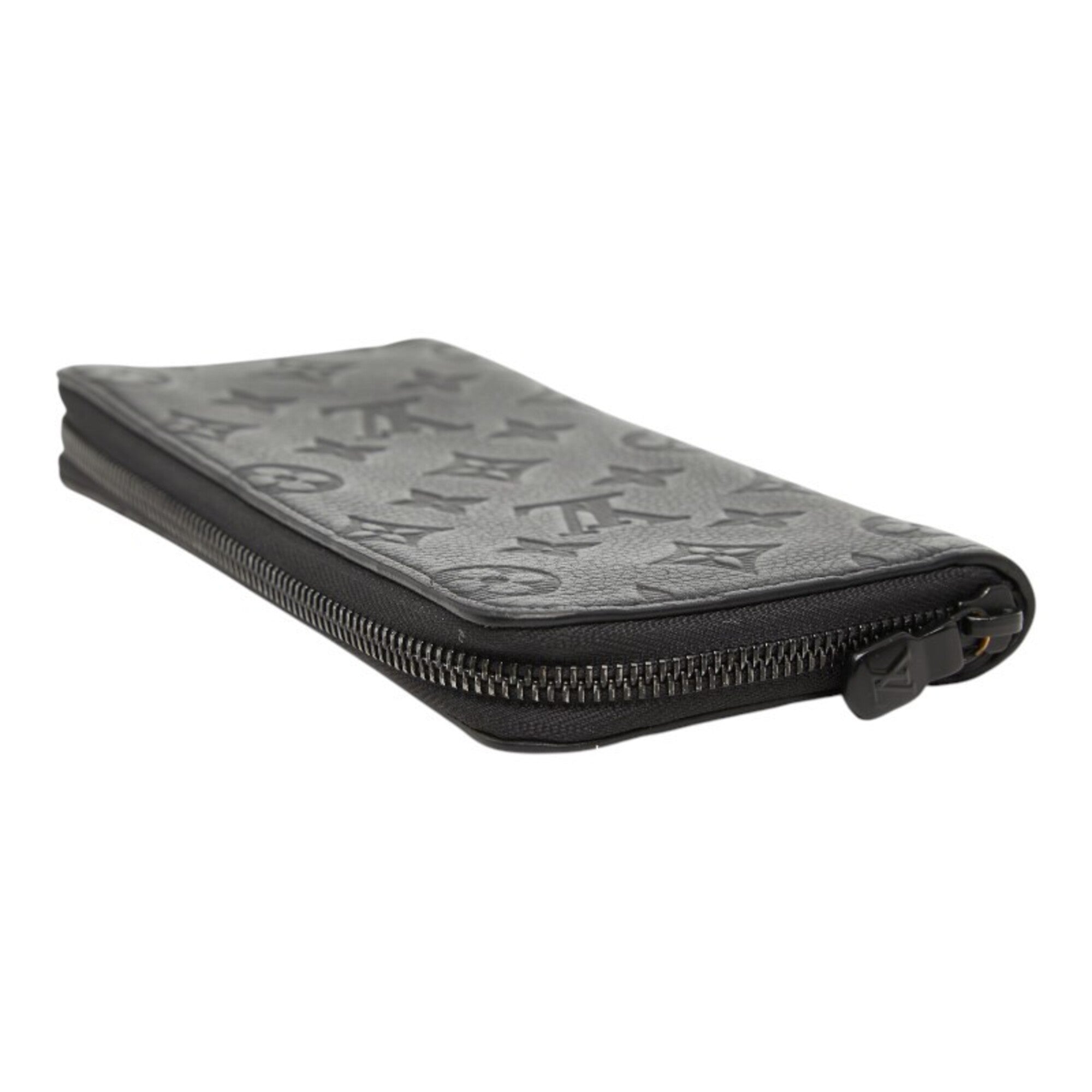 Louis Vuitton Black Leather Long Wallet (Bi-Fold) (Pre-Owned)