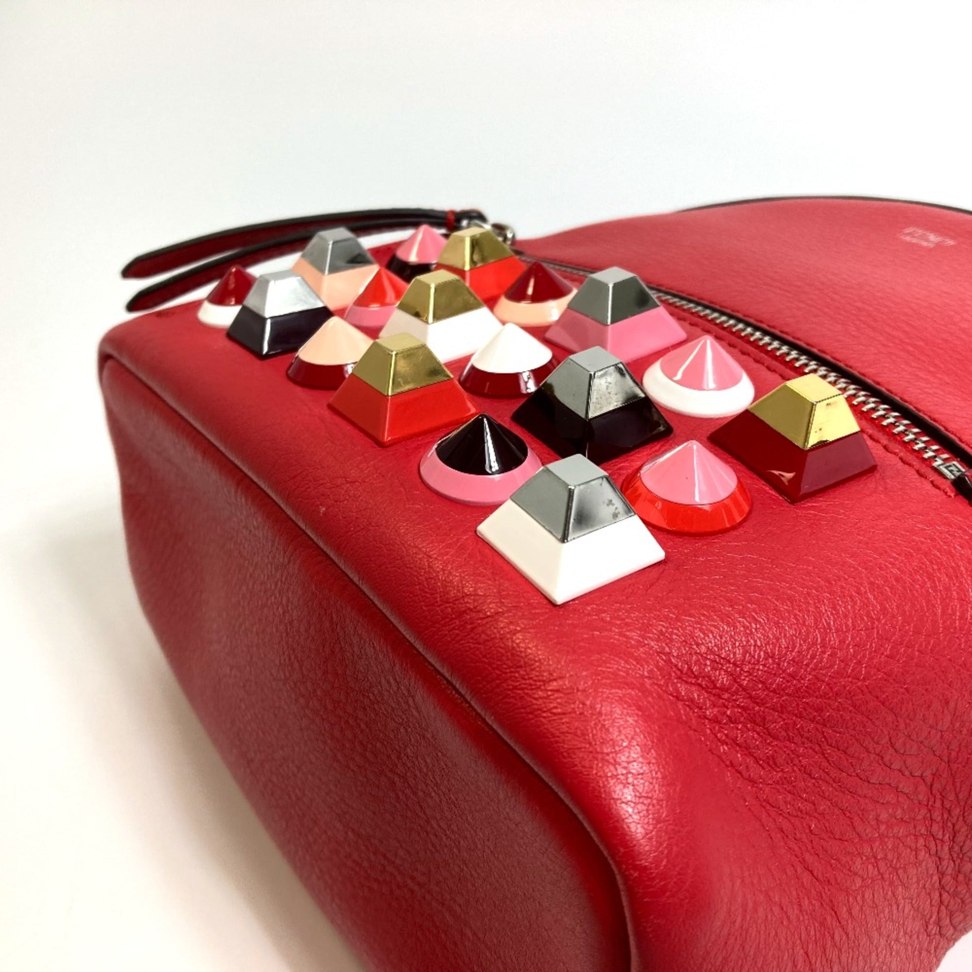 Fendi Red Leather Backpack (Pre-Owned)