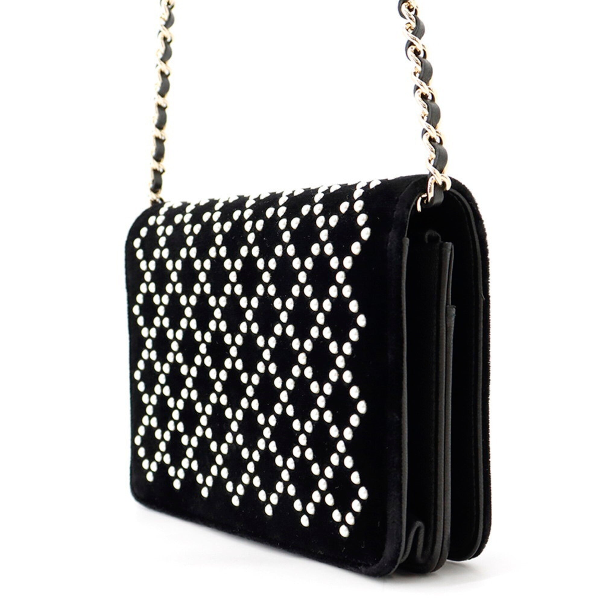 Chanel Black Leather Chain/Shoulder Wallet (Pre-Owned)