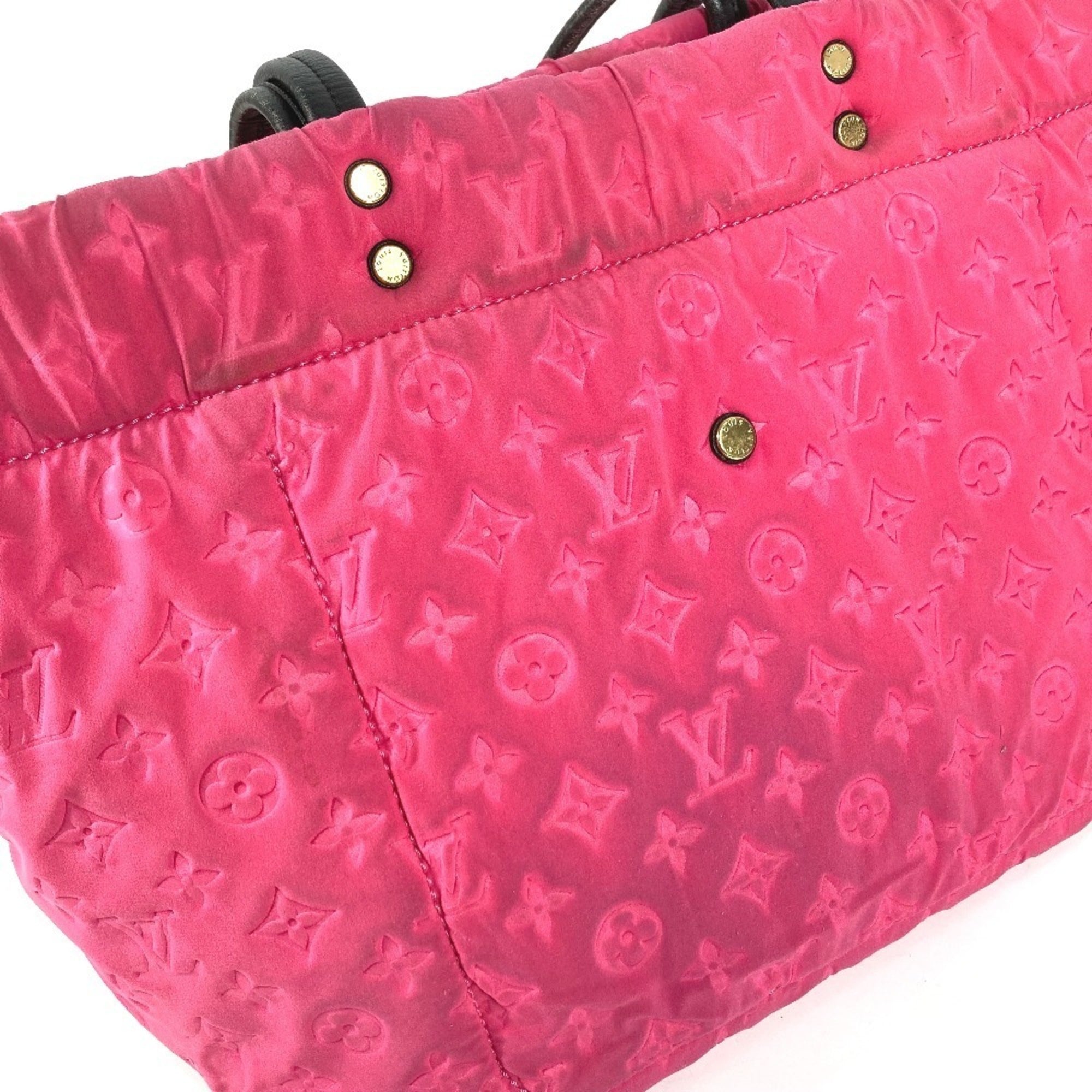 Louis Vuitton Black Pink Microfiber Shoulder Bag Tote Bag (Pre-Owned)