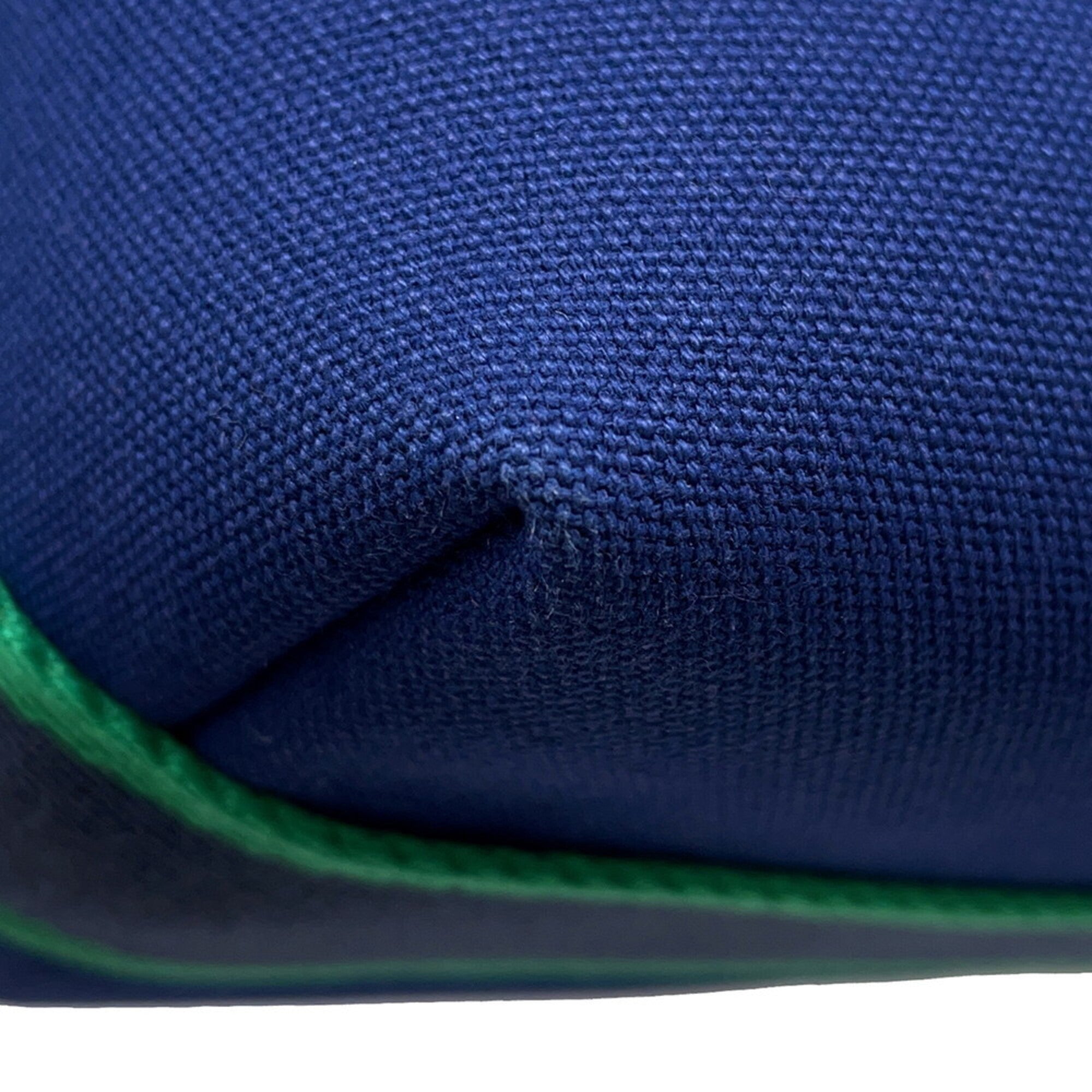 Hermes Kara Marine Blue Canvas Handbag Pouch (Pre-Owned)