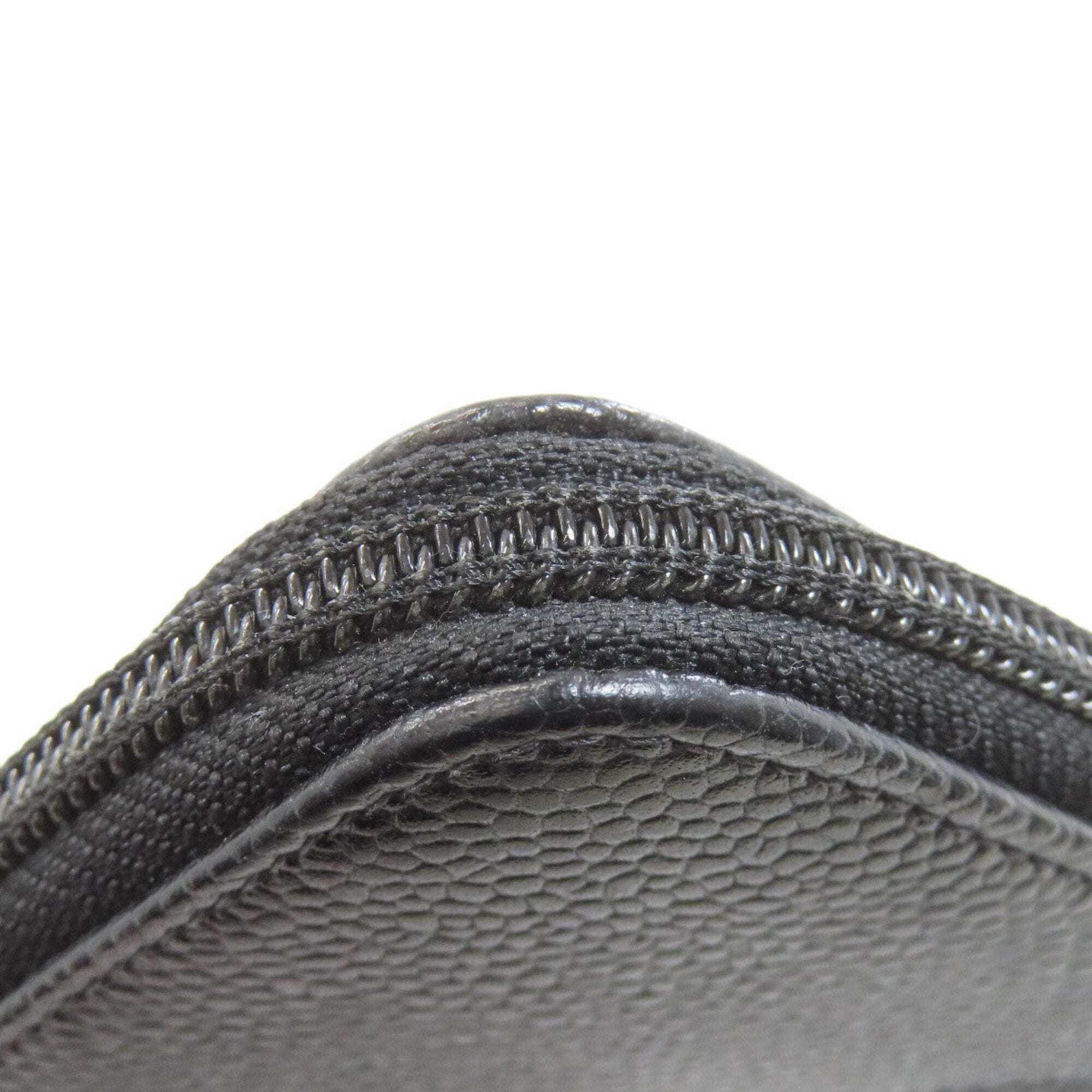 Chanel Black Grained Calfskin Long Wallet (Bi-Fold) (Pre-Owned)