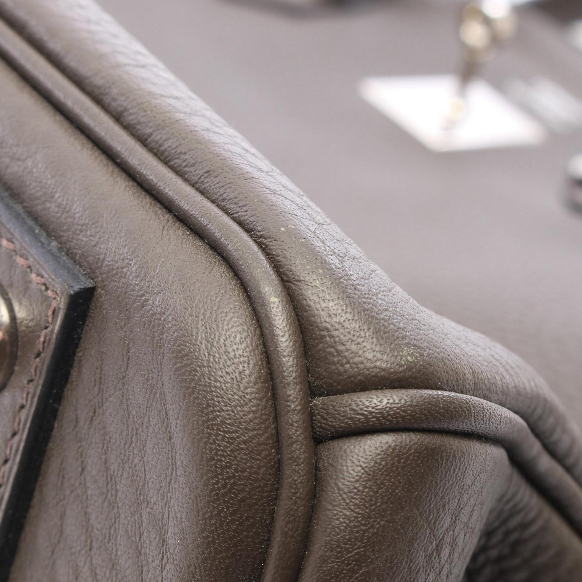 Hermes Gray Togo Leather Handbag (Pre-Owned)