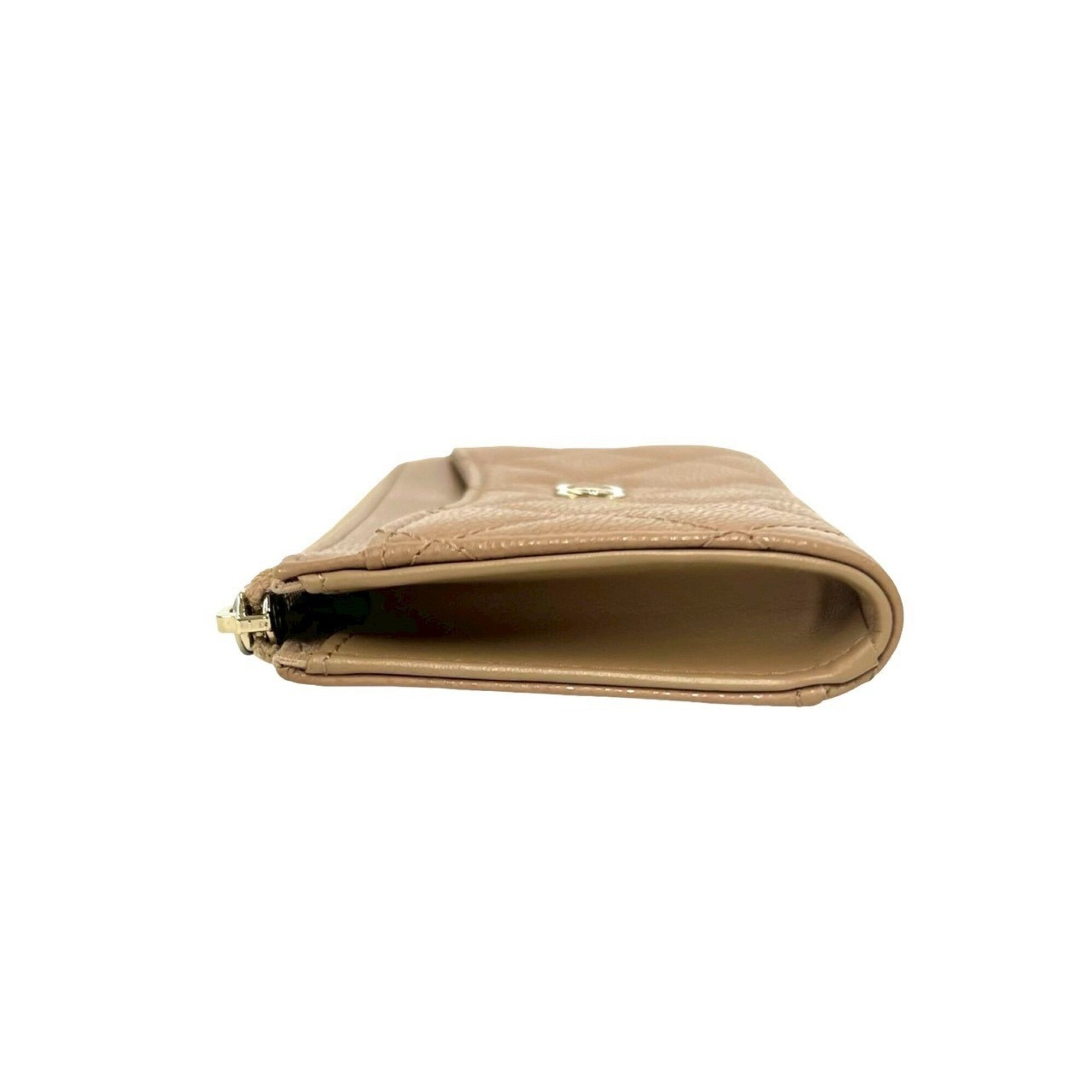 Chanel Beige Grained Calfskin Coin Purse/Coin Case (Pre-Owned)
