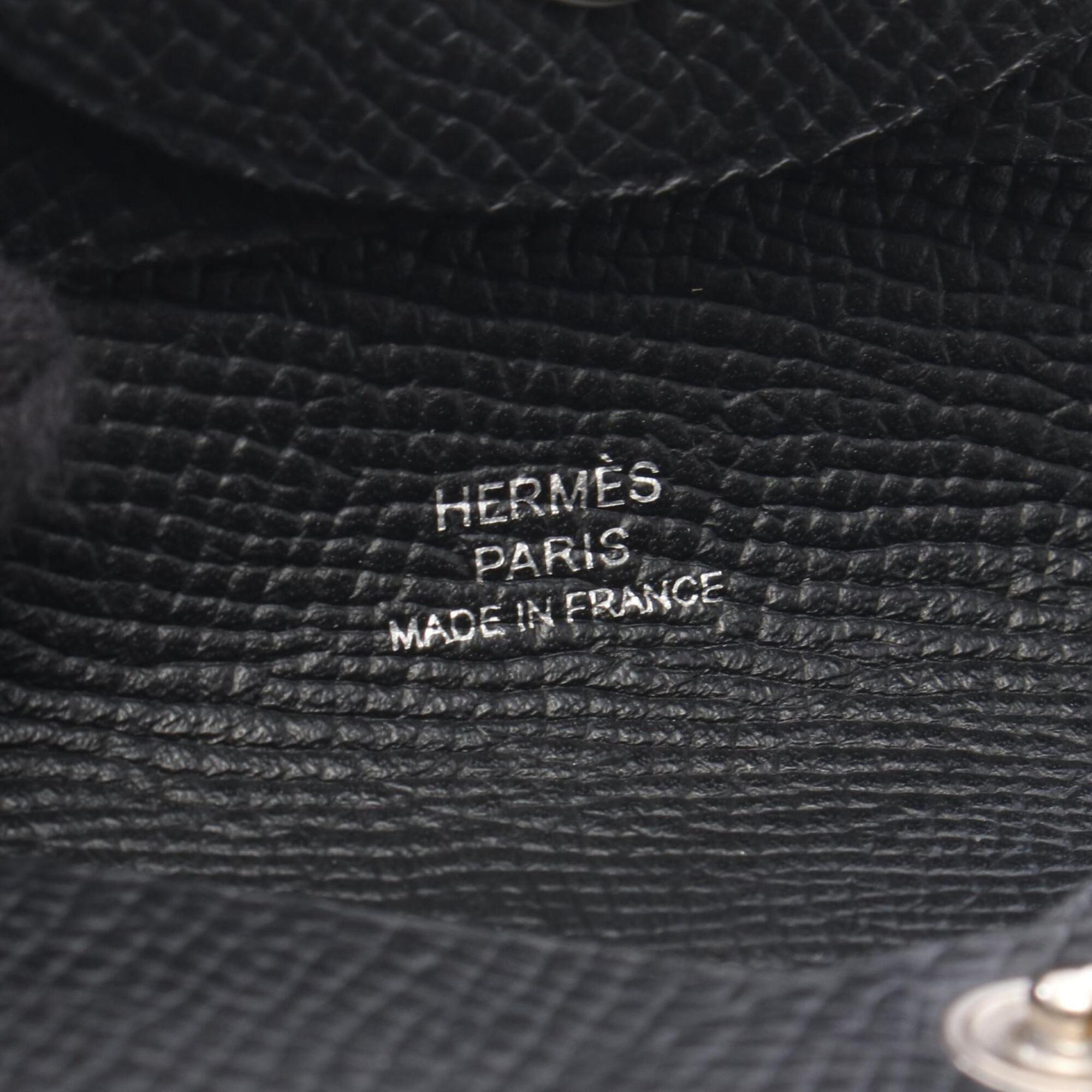 Hermes Black Epsom Leather Leather Coin Purse/Coin Case (Pre-Owned)