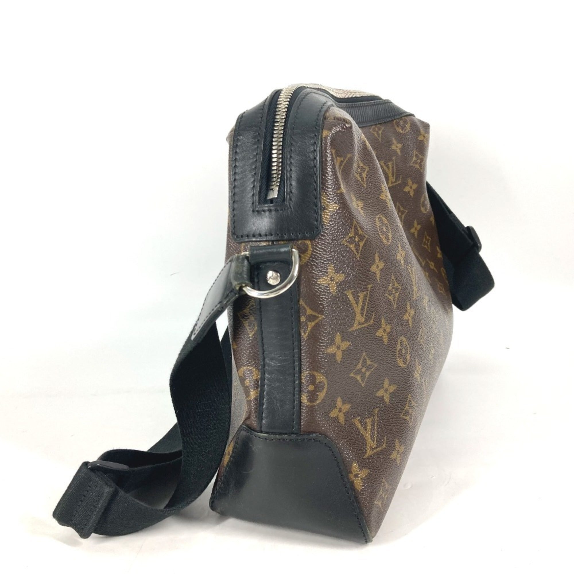 Louis Vuitton Black Brown Galle Monogram Macassar Canvas Shoulder Bag (Pre-Owned)