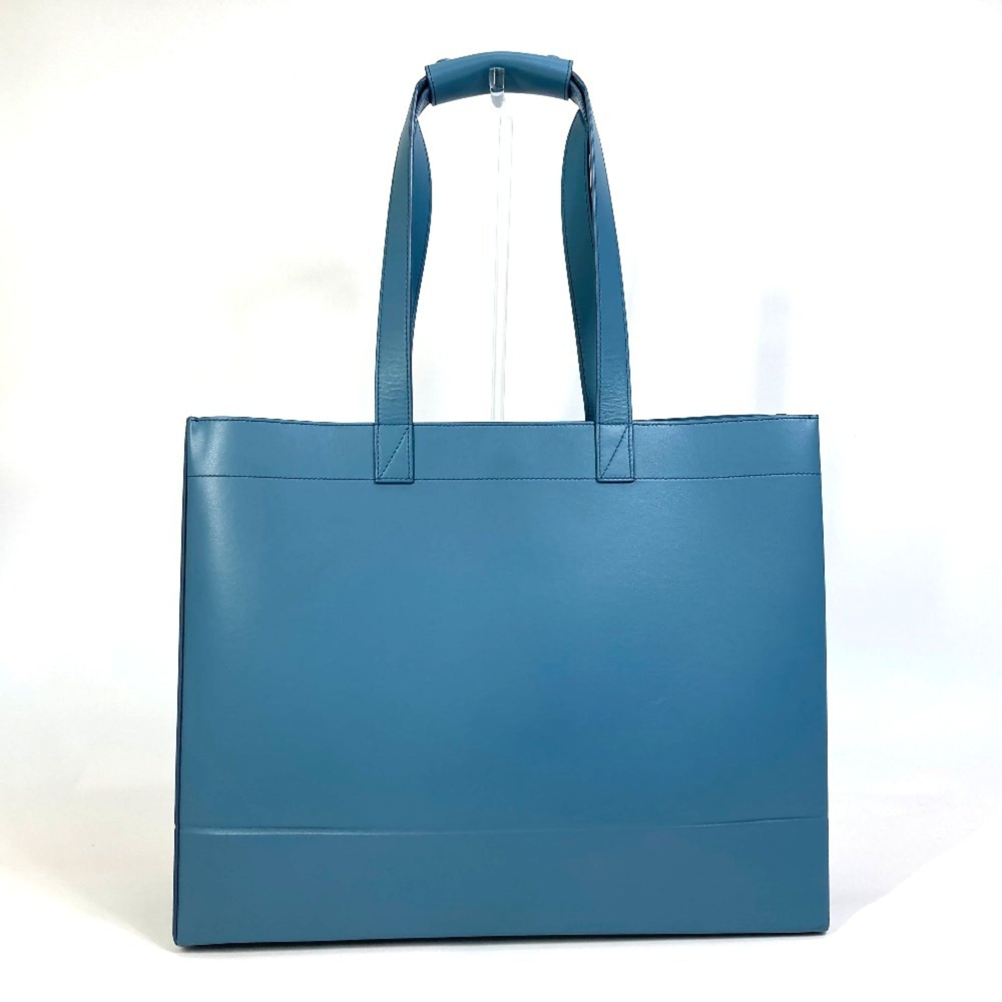Christian Dior Blue Leather Handbag Tote Bag (Pre-Owned)