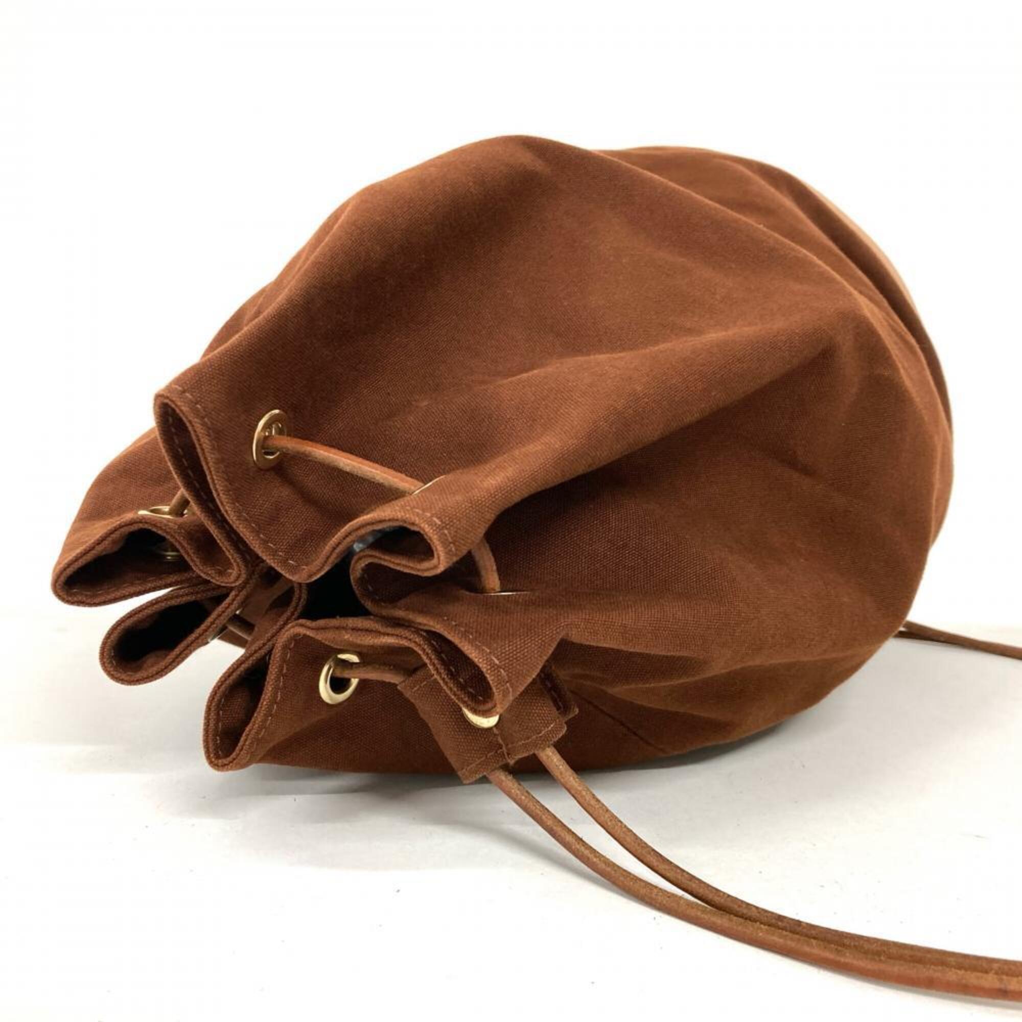 Hermes Brown Cotton Shoulder Bag (Pre-Owned)