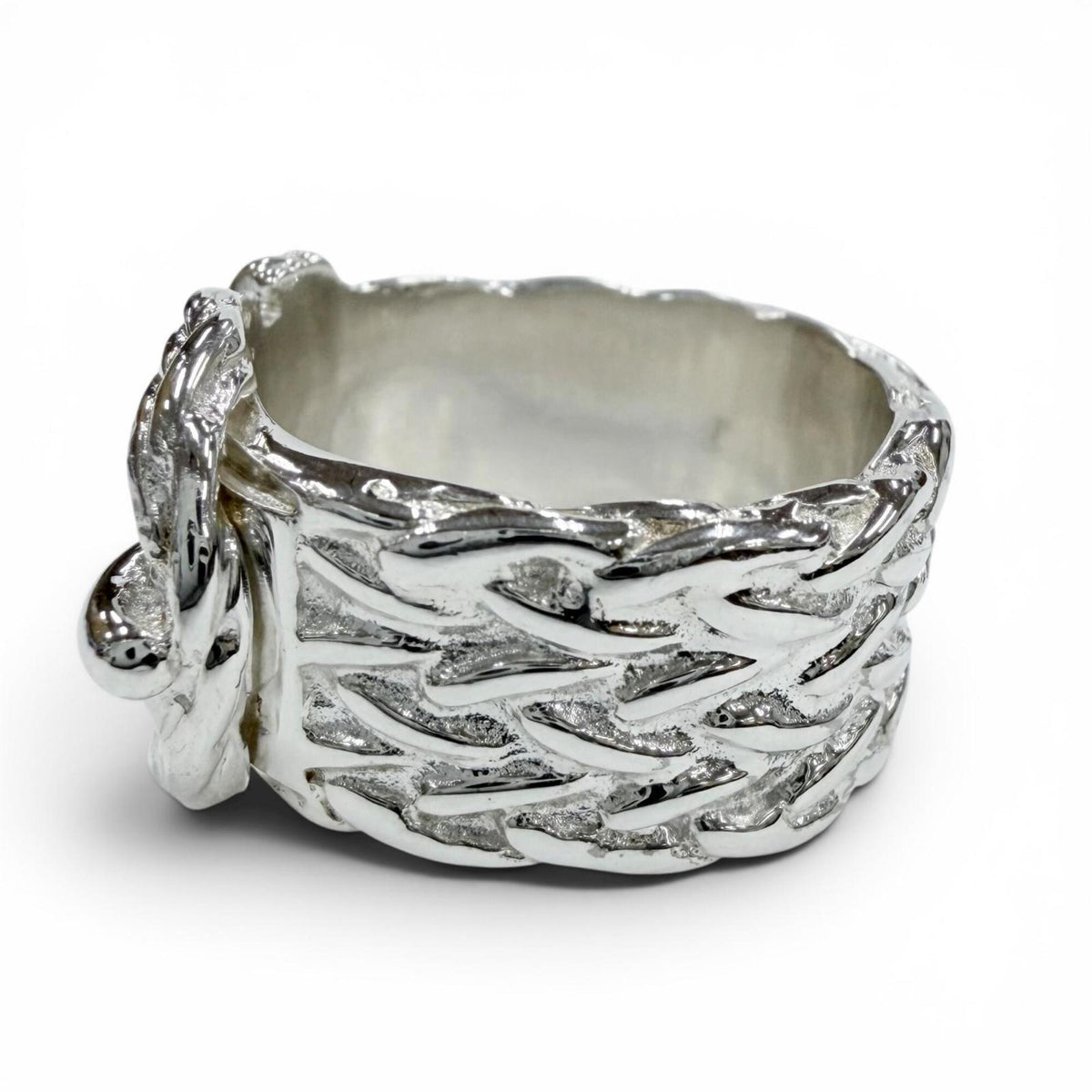 Hermes Silver Silver 925 Band Ring (Pre-Owned)