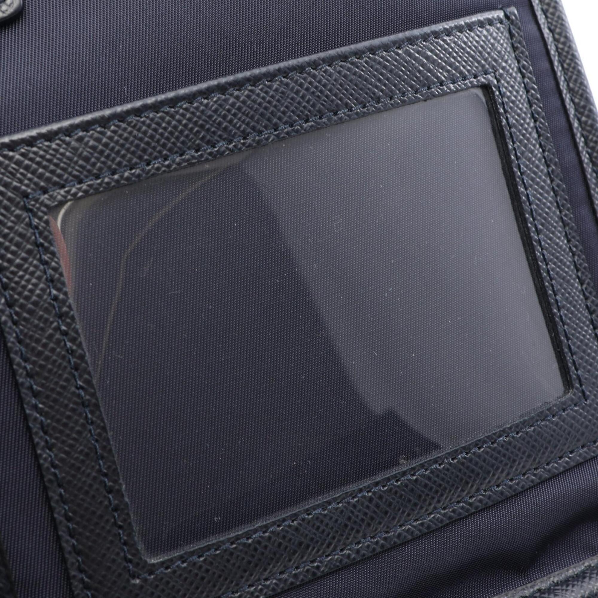 Prada Black Navy Nylon Saffiano Triangle Handbag Shoulder Bag (Pre-Owned)
