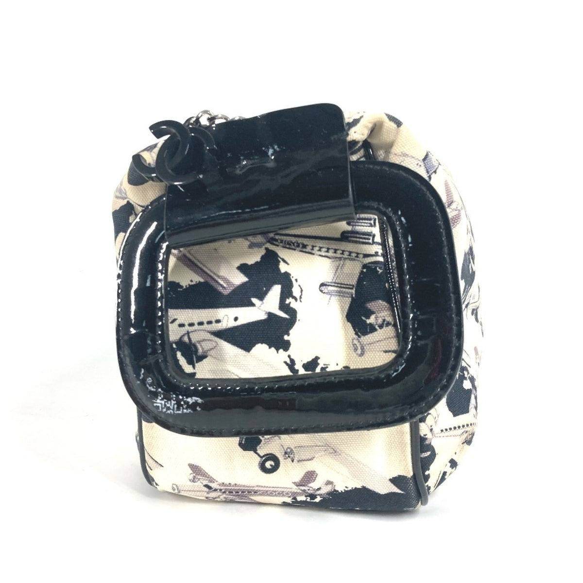 Chanel Black White Canvas Handbag (Pre-Owned)