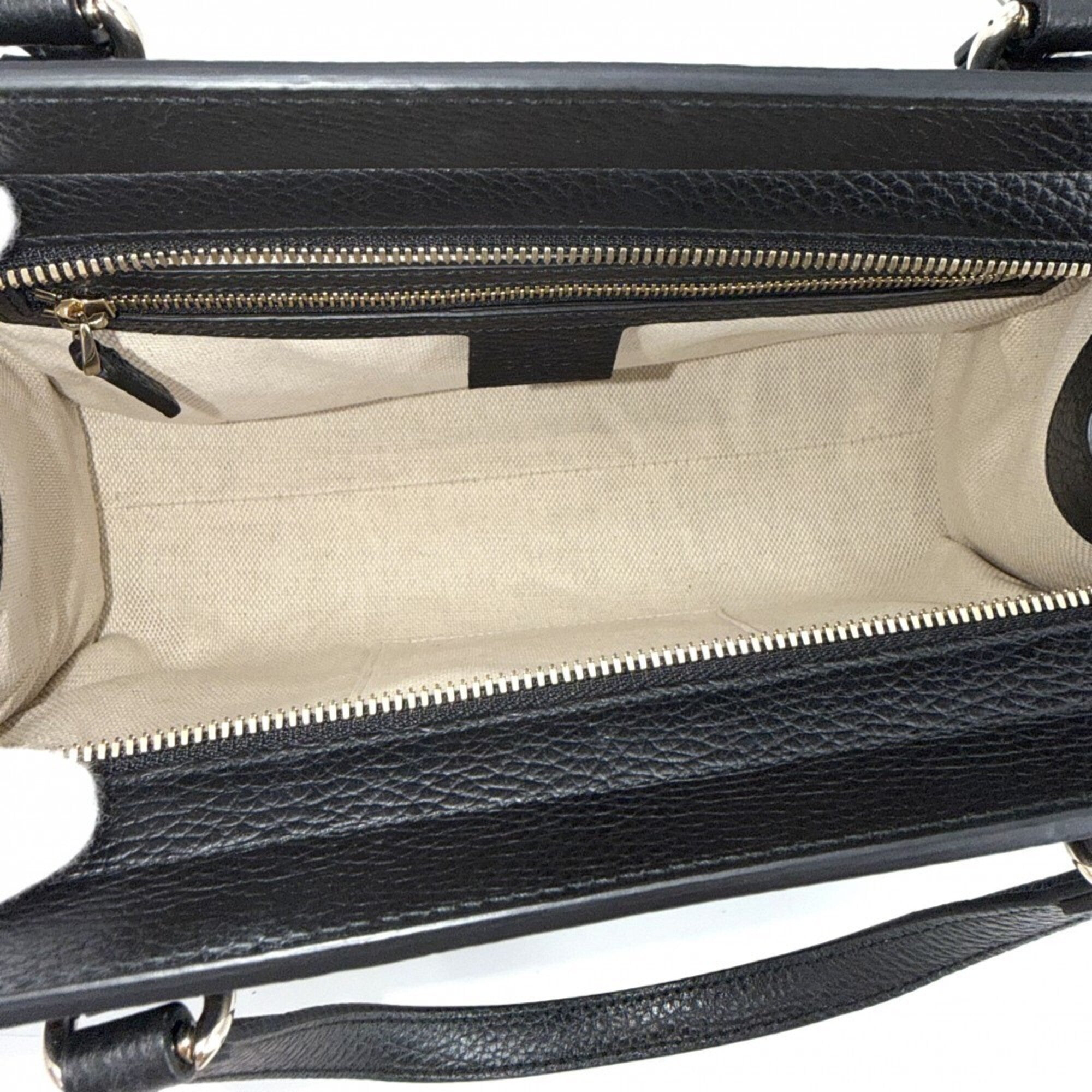 Gucci Soho Black Leather Handbag Shoulder Bag (Pre-Owned)