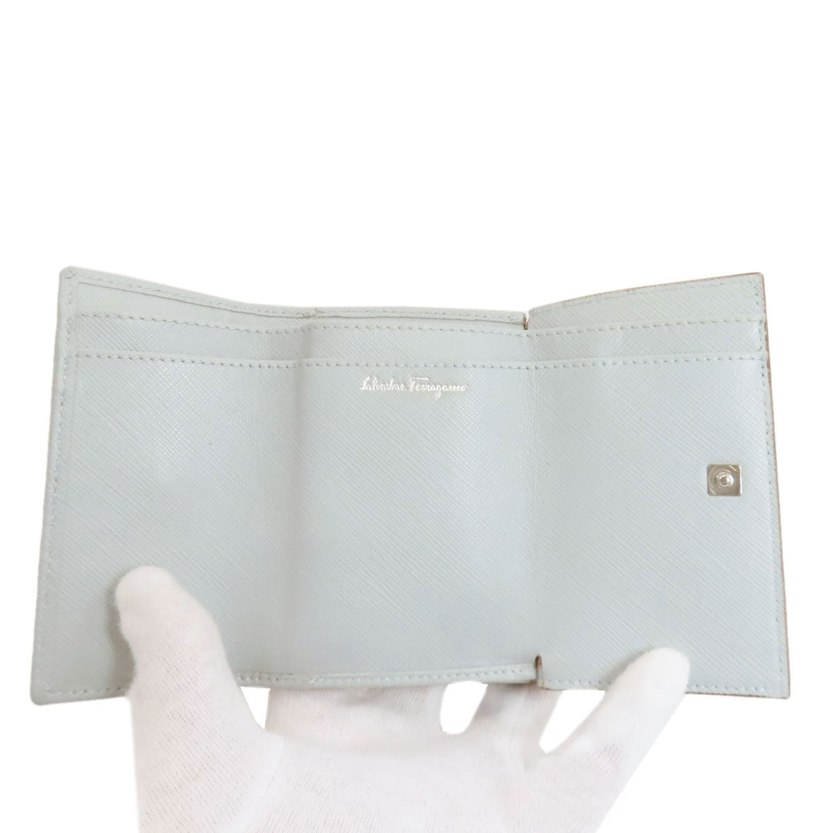 Salvatore Ferragamo Light Blue Leather Wallet (Bi-Fold) (Pre-Owned)