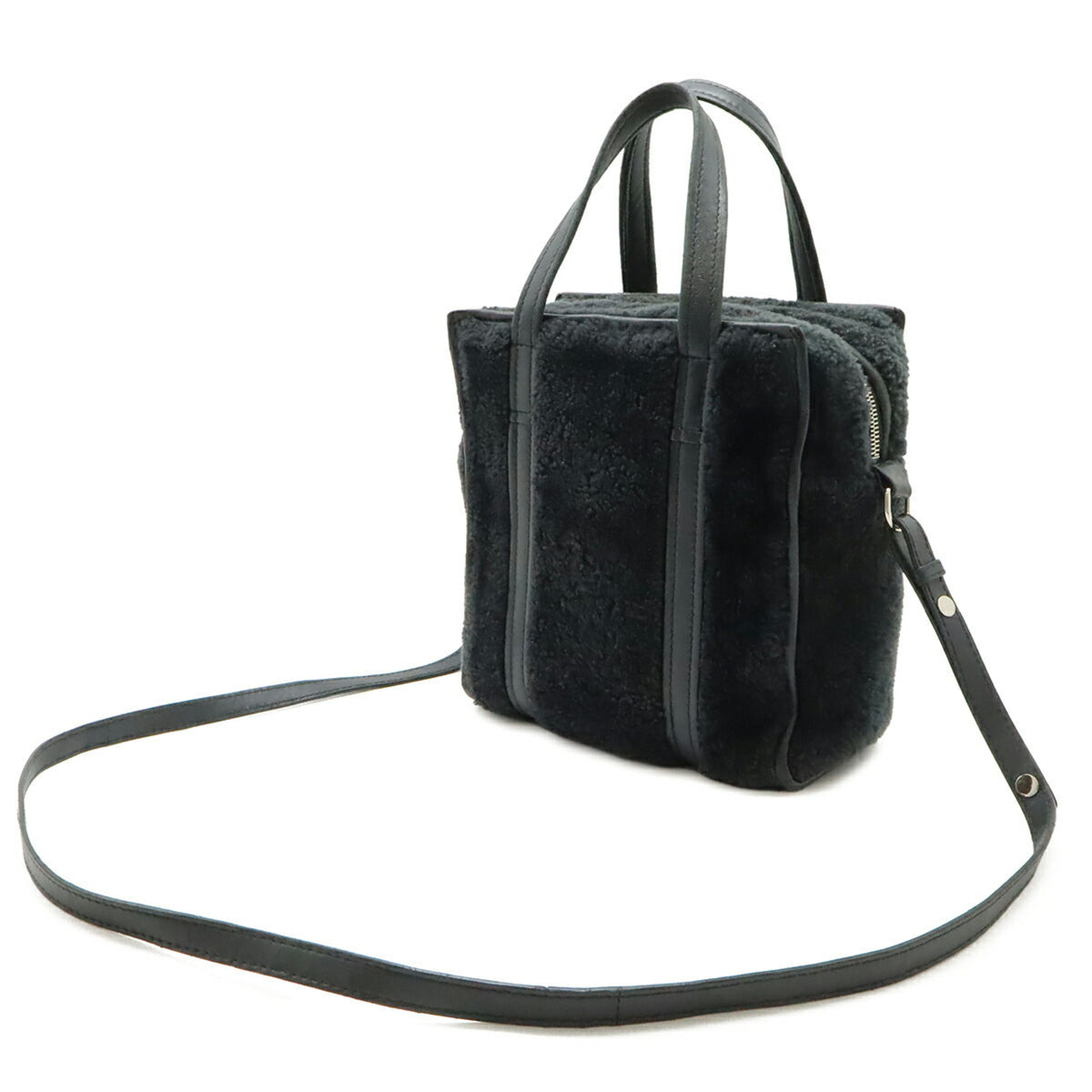 Balenciaga Black Leather Handbag Shoulder Bag (Pre-Owned)