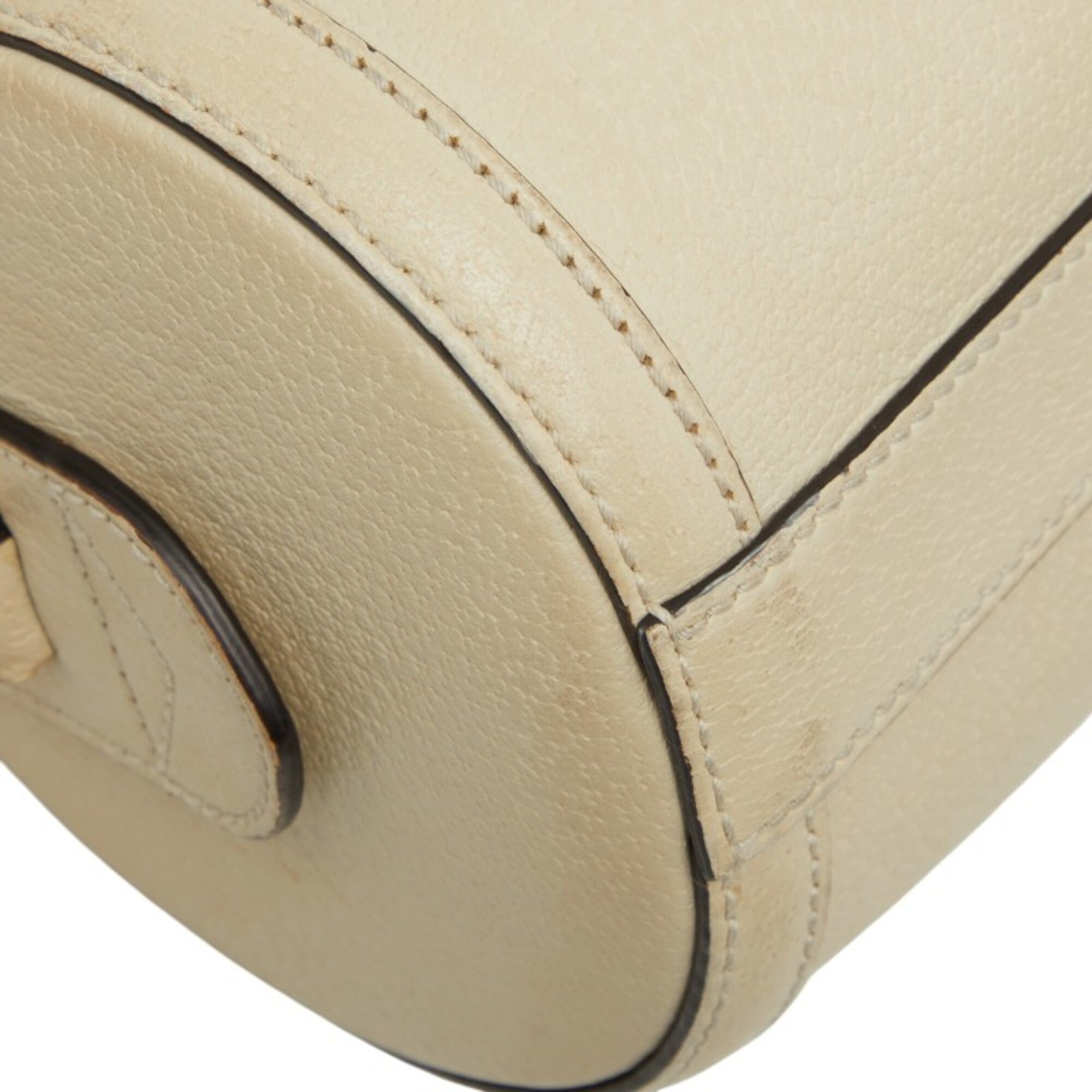Gucci Beige Pvc Leather Boston Bag Handbag (Pre-Owned)
