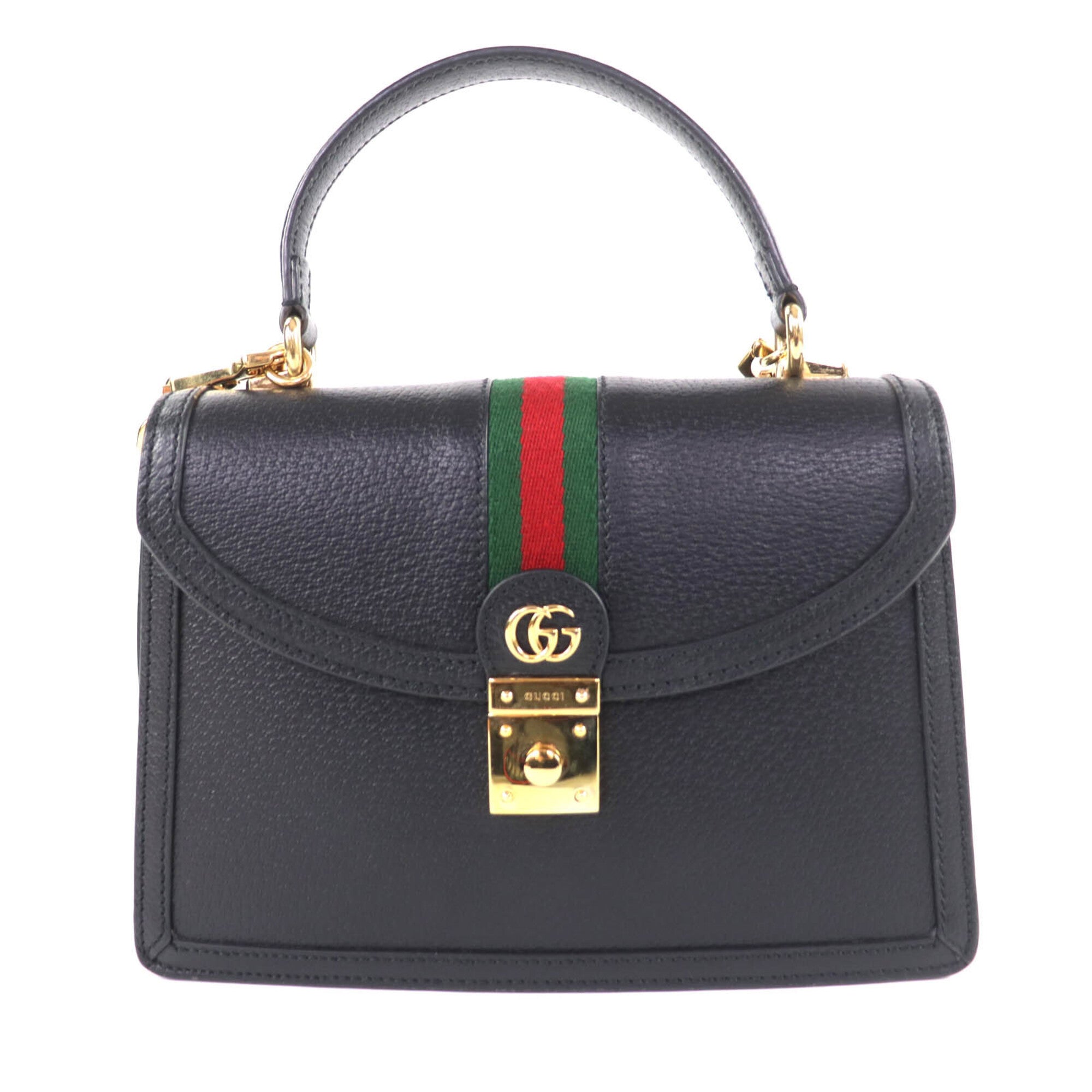Gucci Black Leather Handbag Shoulder Bag (Pre-Owned)