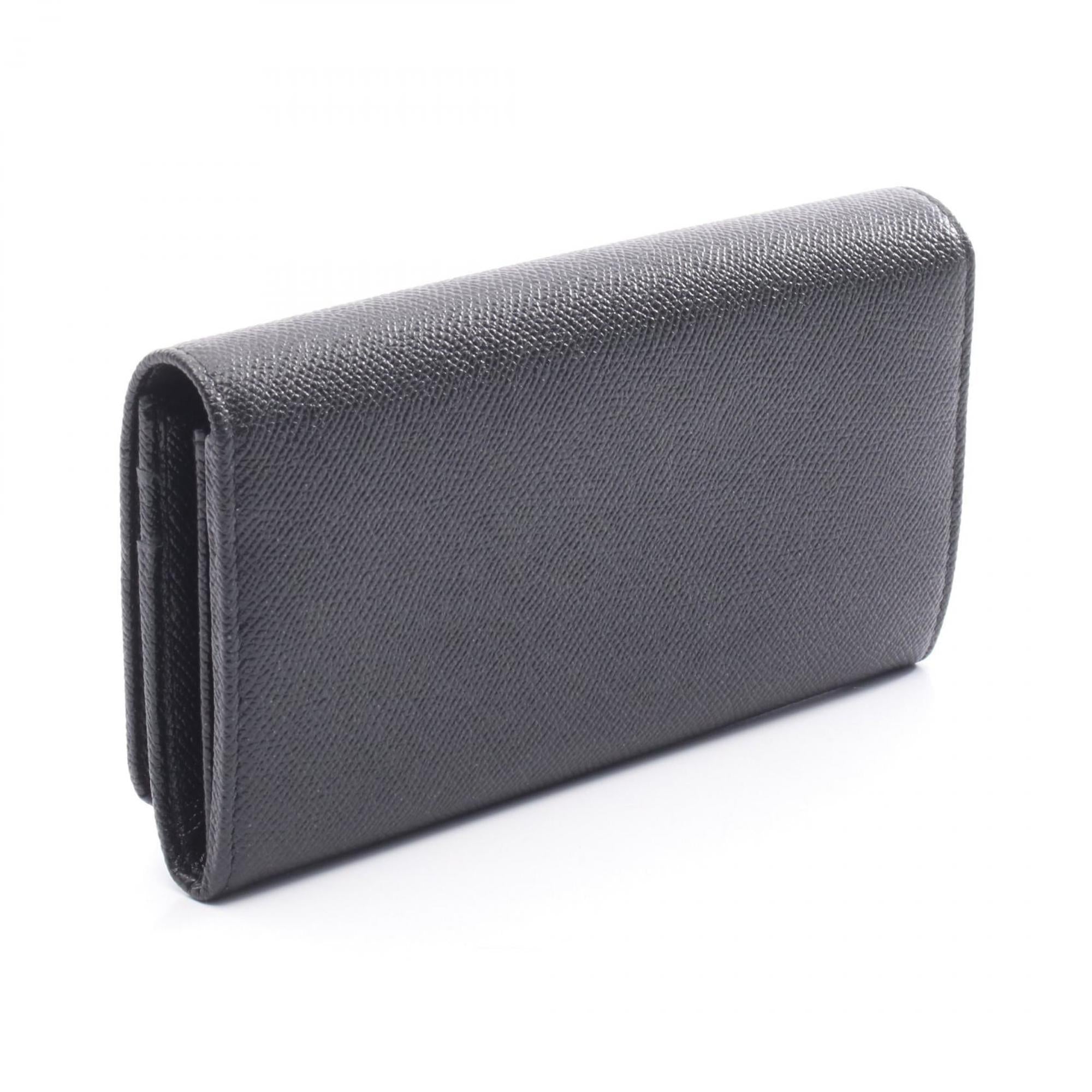Bvlgari Black Leather Long Wallet (Bi-Fold) (Pre-Owned)