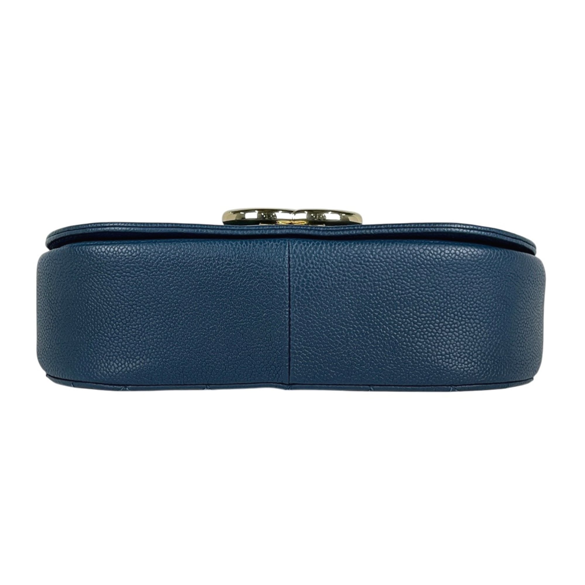 Chanel Blue Grained Calfskin Shoulder Bag (Pre-Owned)