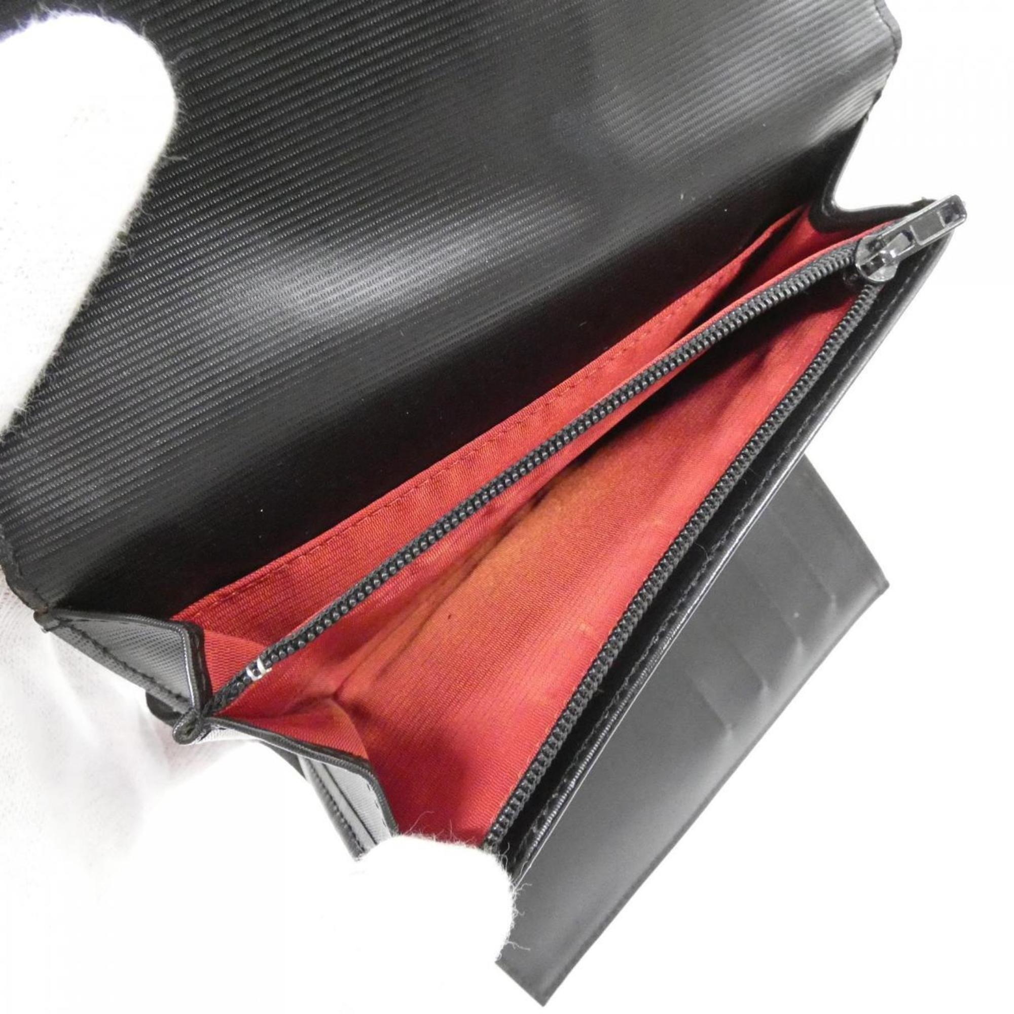 Chanel Black White Nylon Wallet (Tri-Fold) (Pre-Owned)