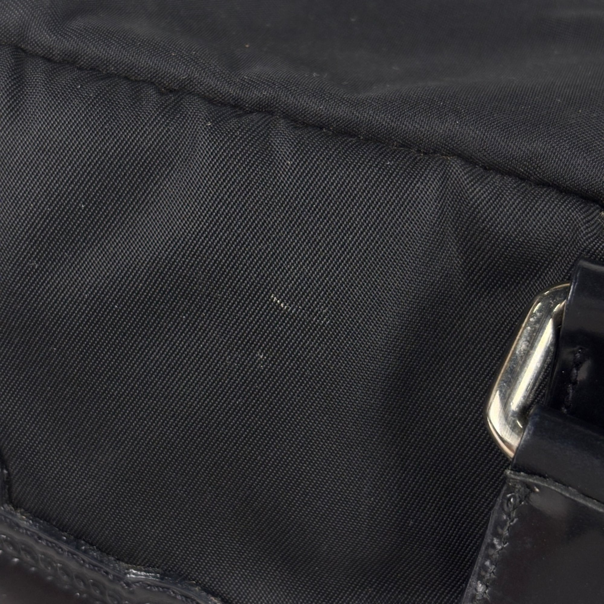 Prada Black Nylon Leather Handbag (Pre-Owned)