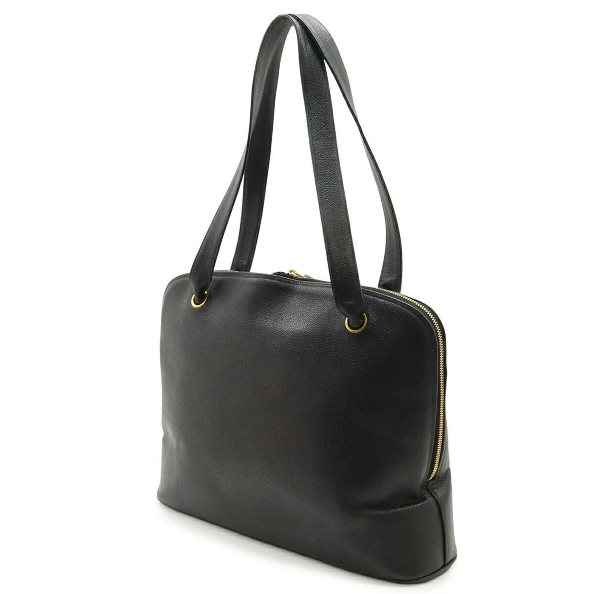 Chanel Black Grained Calfskin Shoulder Bag Tote Bag (Pre-Owned)
