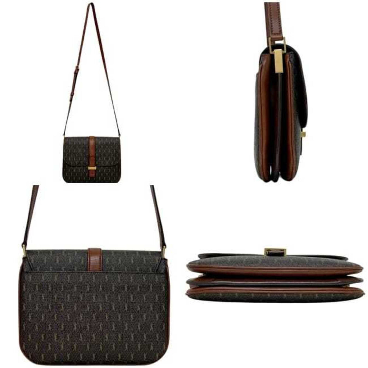 Saint Laurent Brown Dark Brown Pvc Leather Shoulder Bag (Pre-Owned)